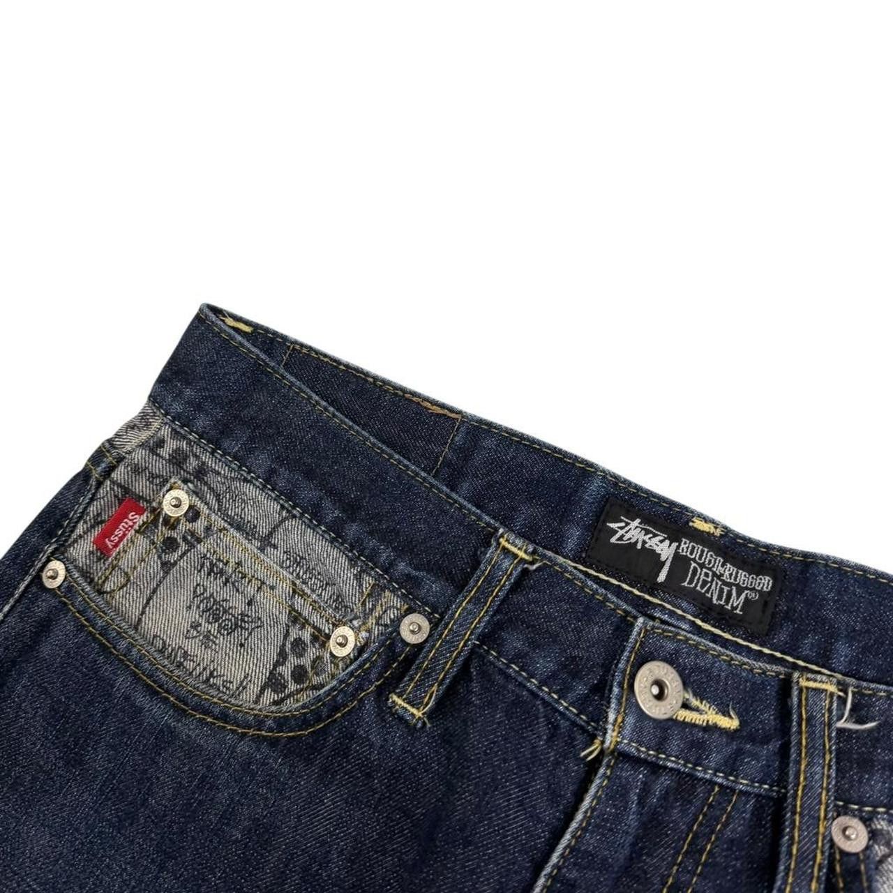 Stussy Vintage 2000s Stussy Rough Rugged Denim Comic Jeans Waist 31 Size US 31 - 6 Thumbnail