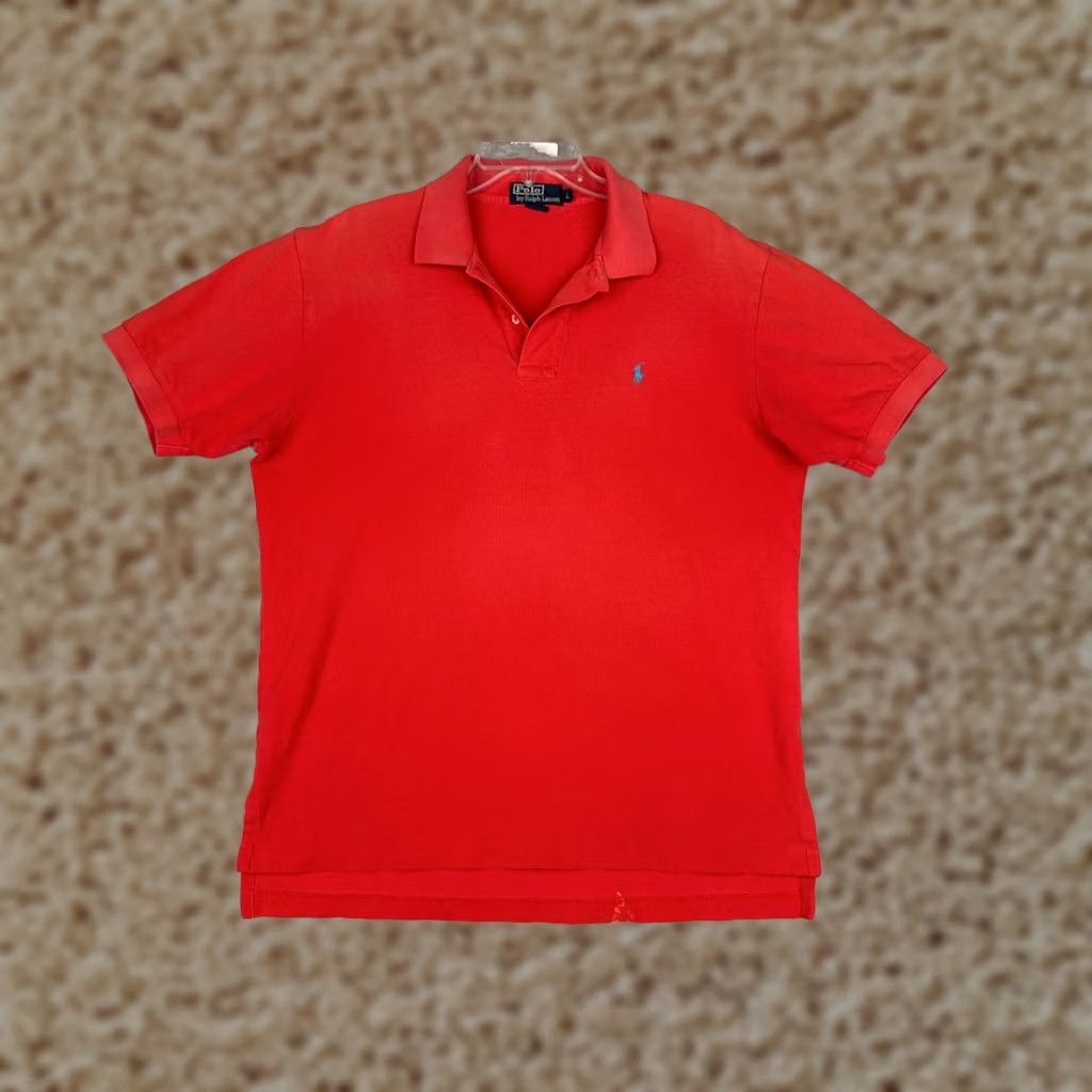 Polo Ralph Lauren VINTAGE Polo Ralph Lauren Shirt Men L Red 100% Cotton Short Sleeve Pony Size US L / EU 52-54 / 3 - 1 Thumbnail