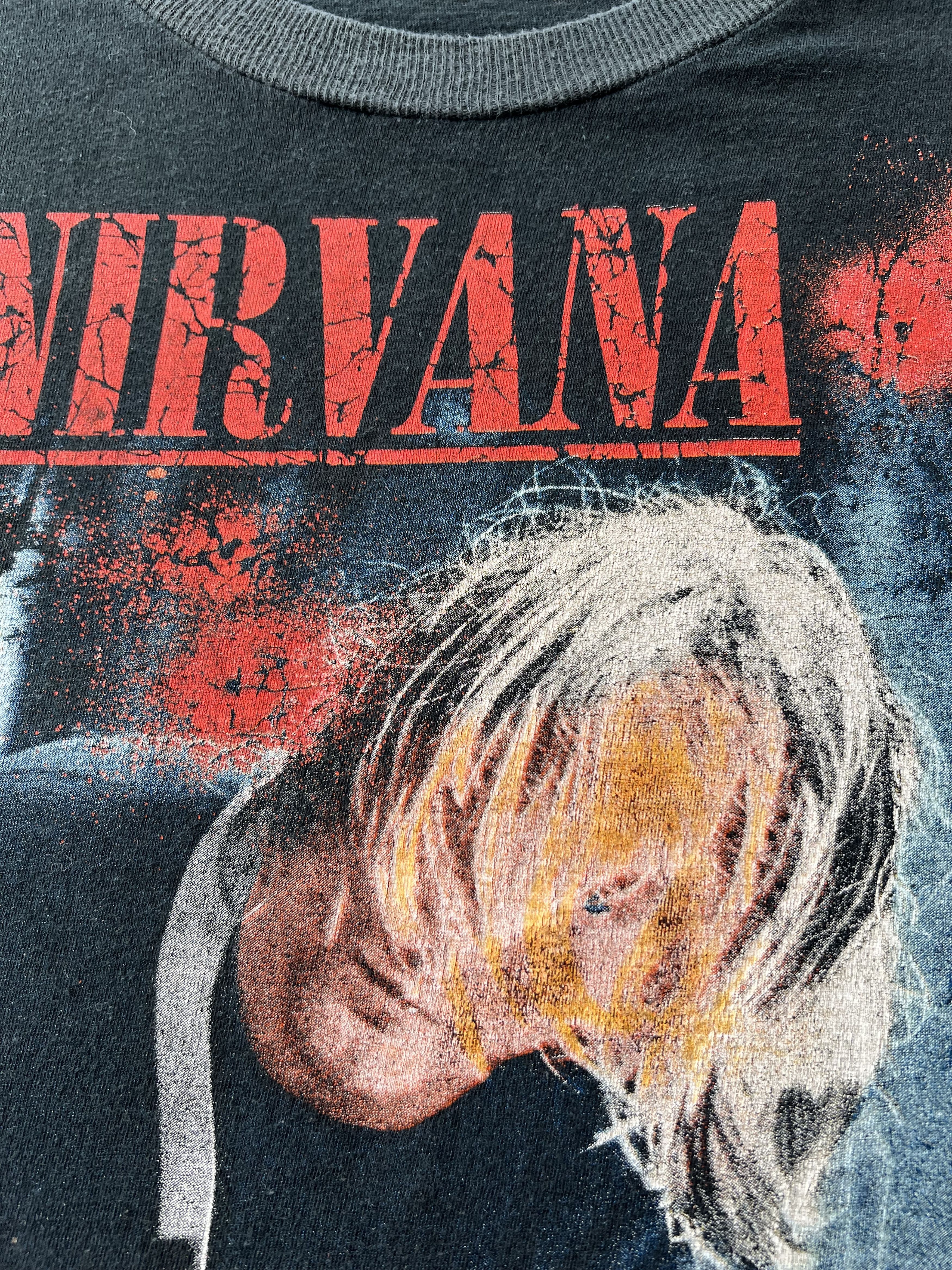 Band Tees Vintage 90s Nirvana Kurt Cobain Grunge Is Dead Boot T-shirt Size US XL / EU 56 / 4 - 6 Thumbnail