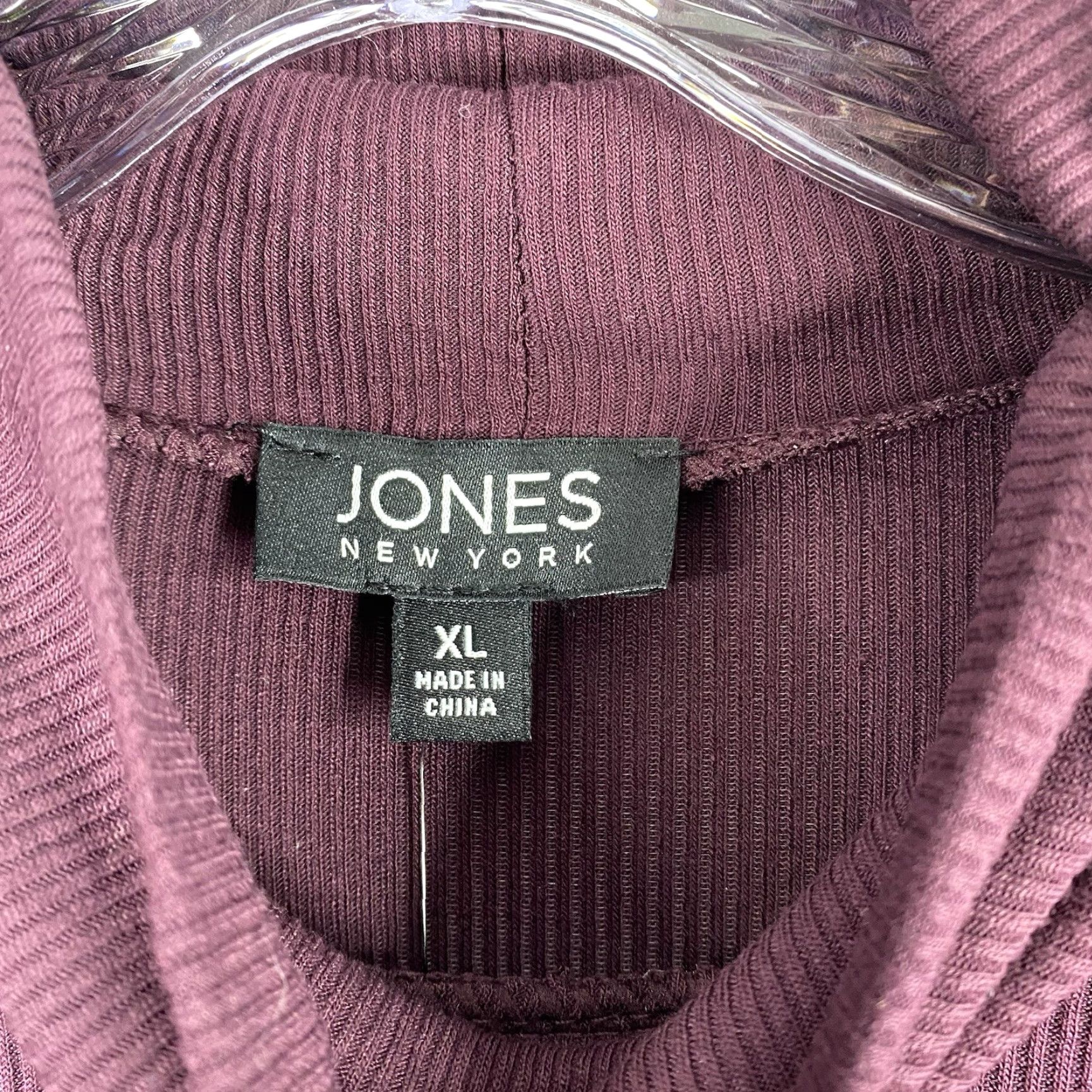 Jones New York VINTAGE Jones New York Womens Top XL Burgundy Ribbed Mock Neck Tunic NWT Size XL / US 12-14 / IT 48-50 - 5 Thumbnail
