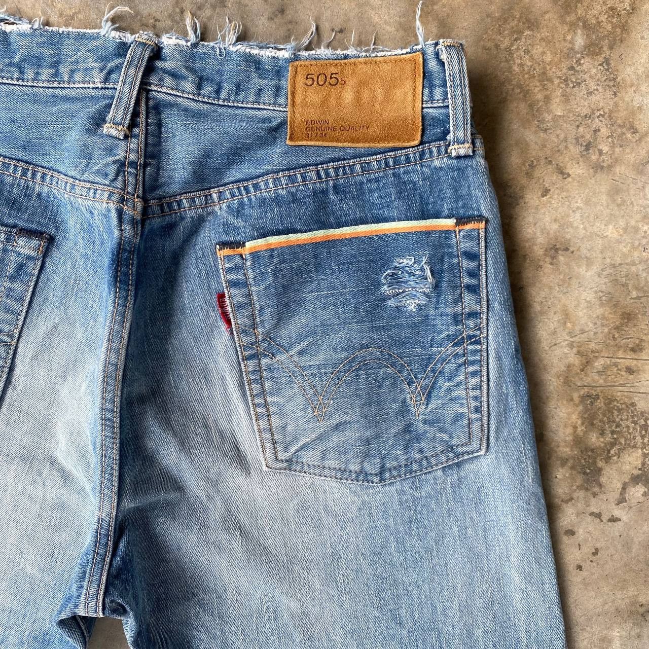 Edwin EDWIN Japan SELVEDGED REWORKED Distressed Shorts Frayed Hem Size US 30 / EU 46 - 10 Thumbnail