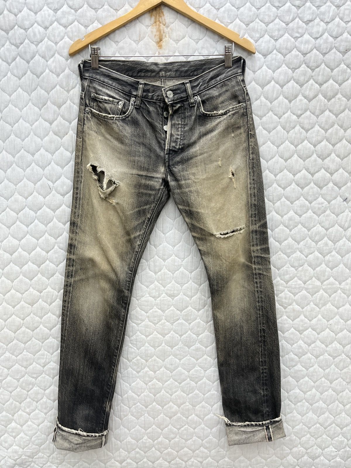 Ships Jet Blue × Vintage 🔥🔥🔥ARCHIVE SHIPS JET BLUE DISTRESSED SELVEDGE DENIM Size US 30 / EU 46 - 1 Thumbnail