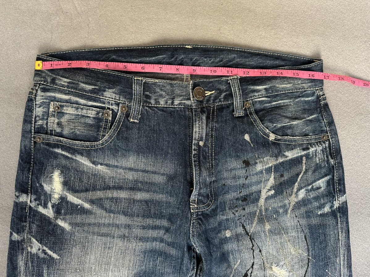 Japanese Brand FLARE Unbranded Splatter Distressed Denim Size US 33 - 3 Thumbnail