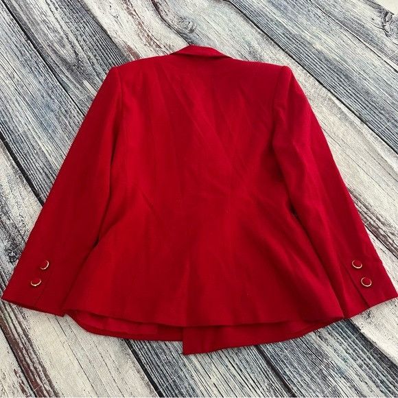 Vintage Vintage 100% Wool Red Double-Breasted Blazer Size M / US 6-8 / IT 42-44 - 3 Thumbnail