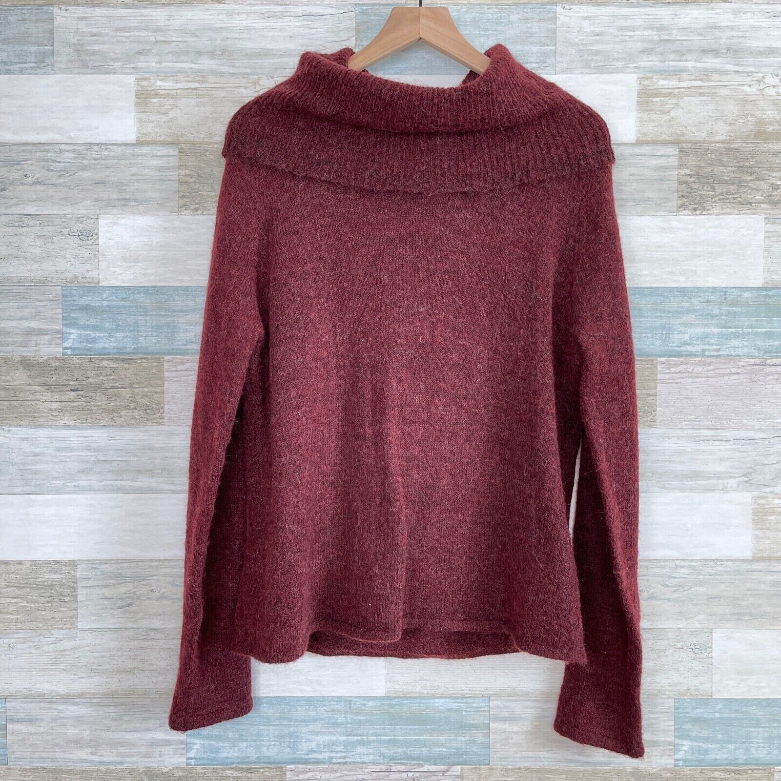 Other Jillian Jones Kid Mohair Wool Funnel Neck Sweater Red VTG PL Size L / US 10 / IT 46 - 1 Thumbnail