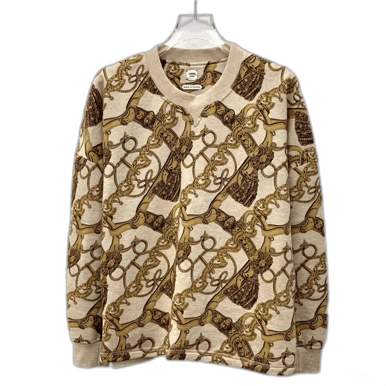 Hermes Yellow Chain Pattern Knitted Long Sleeve Sweater Size US XXS / EU 40 - 1 Thumbnail
