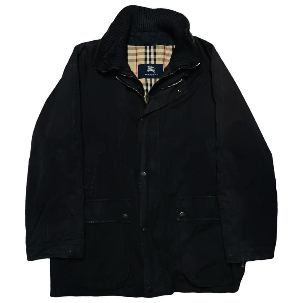 image of Burberry Jacket Coat Full Pattern Inside in Black, Men's (Size XL)