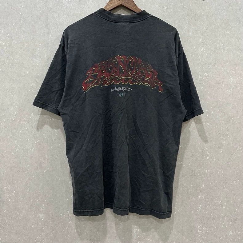 Balenciaga Balenciaga Sanskrit Black Gray Distressed Short Sleeve (Si Size US XS / EU 42 / 0 - 2 Thumbnail