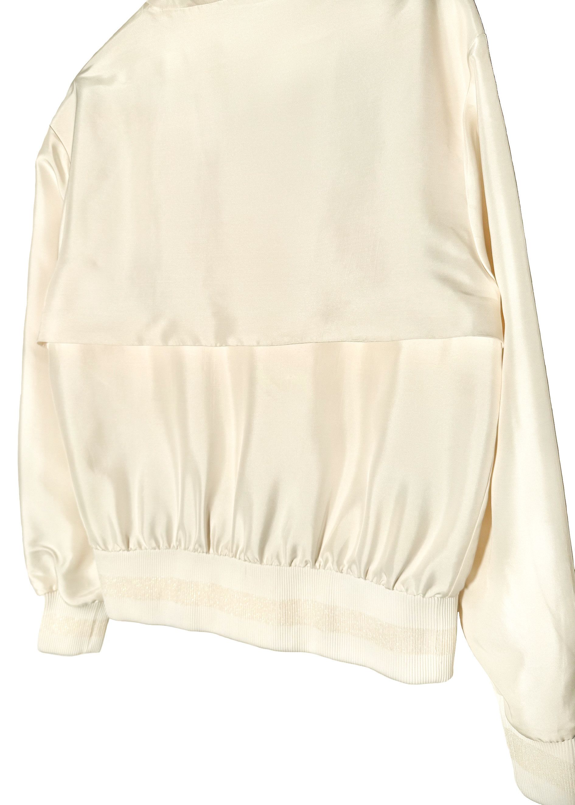 Chanel Chanel Ivory Satin Bomber Jacket Size M / US 6-8 / IT 42-44 - 5 Thumbnail