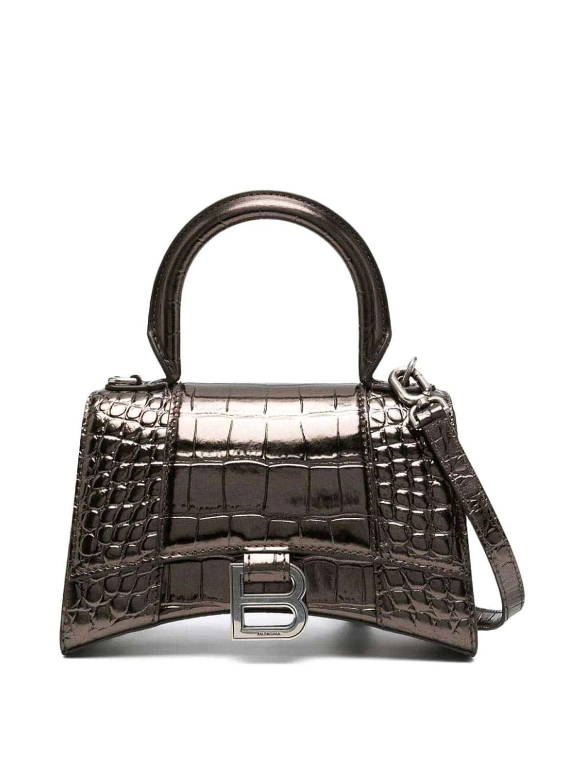 Balenciaga o1mt1gz0824 Size: OS / Hourglass XS Handbag Crocodile Size ONE SIZE - 3 Thumbnail