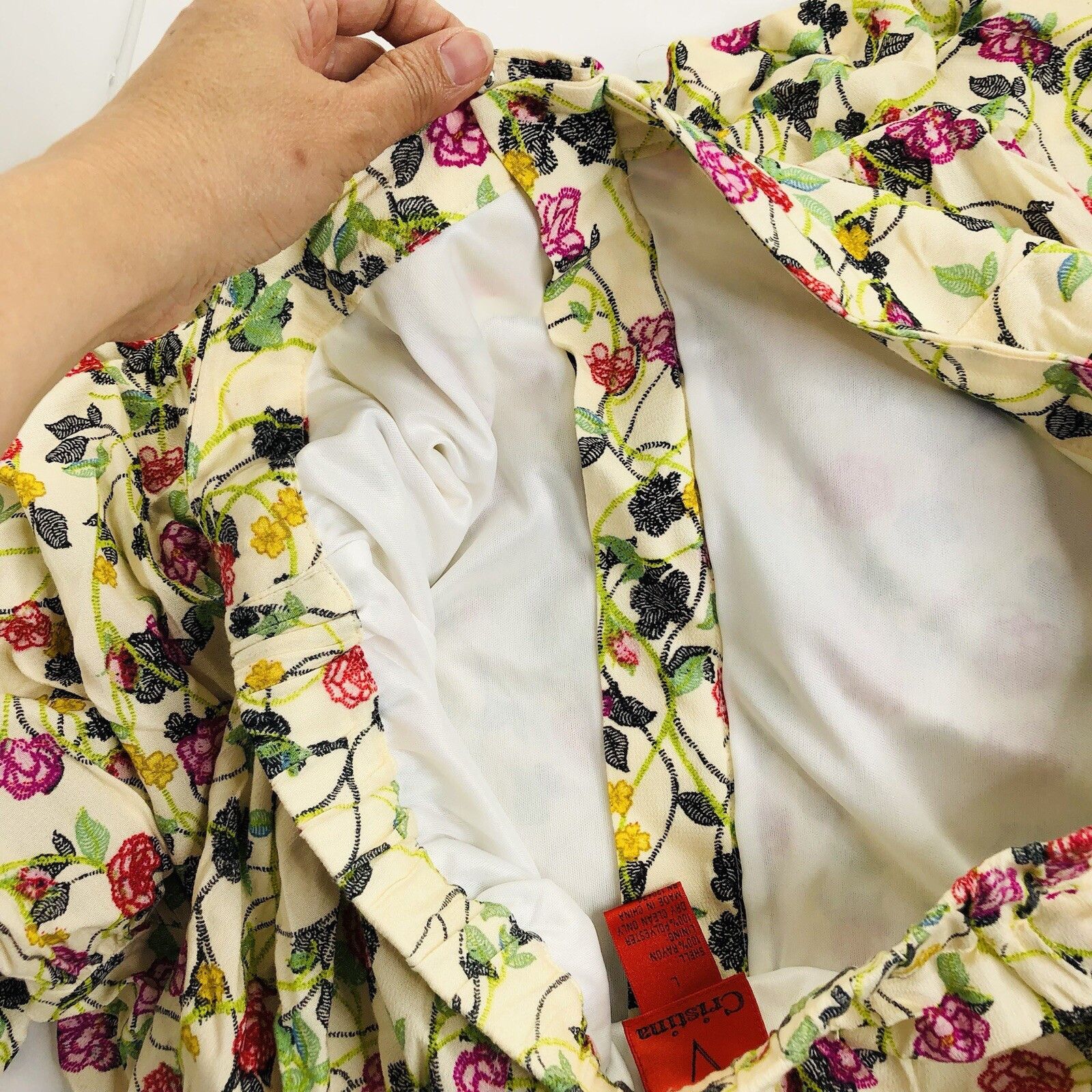 Other Vtg V Christina Tiered Floral Maxi Skirt L Half Button Fairy Size 34" / US 12 / IT 48 - 9 Thumbnail