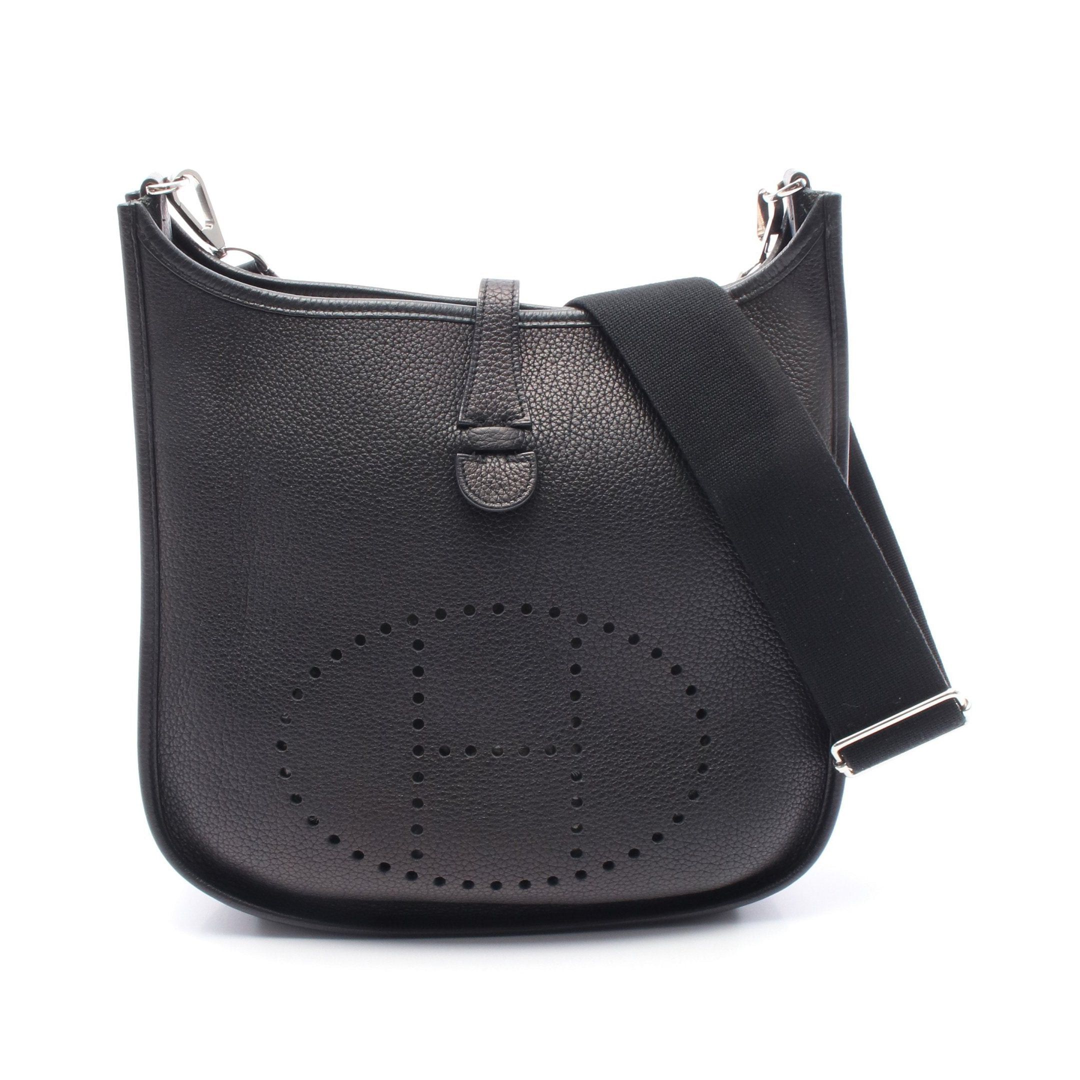 Hermes Hermes Evelyn 3 Troyes Pm Shoulder Bag Clemence Leather Black Silver Hardware □M Stamp (Manufactured Around 2009) Size ONE SIZE - 1 Thumbnail
