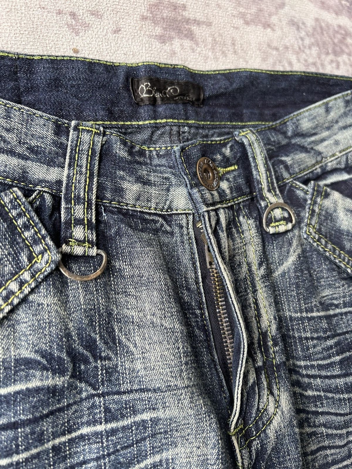 14th Addiction Flared Distressed Faded Wash Black Erown Jeans Size US 31 - 8 Thumbnail