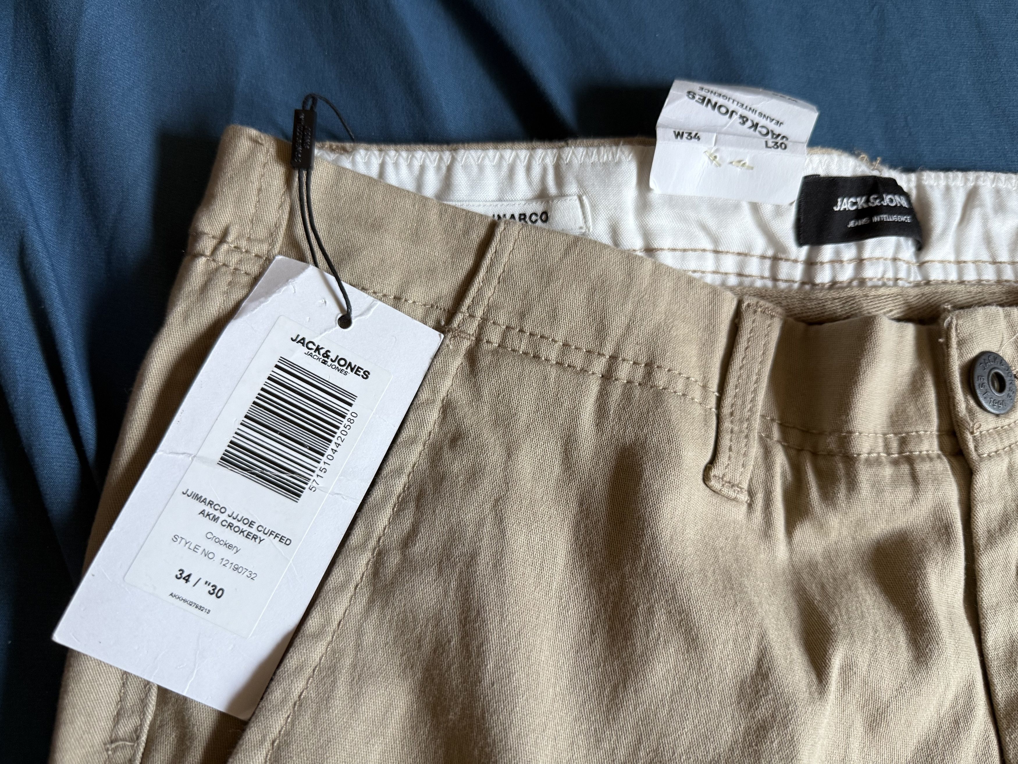 Jack & Jones JACK & JONES Slim Marco Beige Cargo Pants Joggers Mens 34x30 Size US 34 / EU 50 - 4 Thumbnail