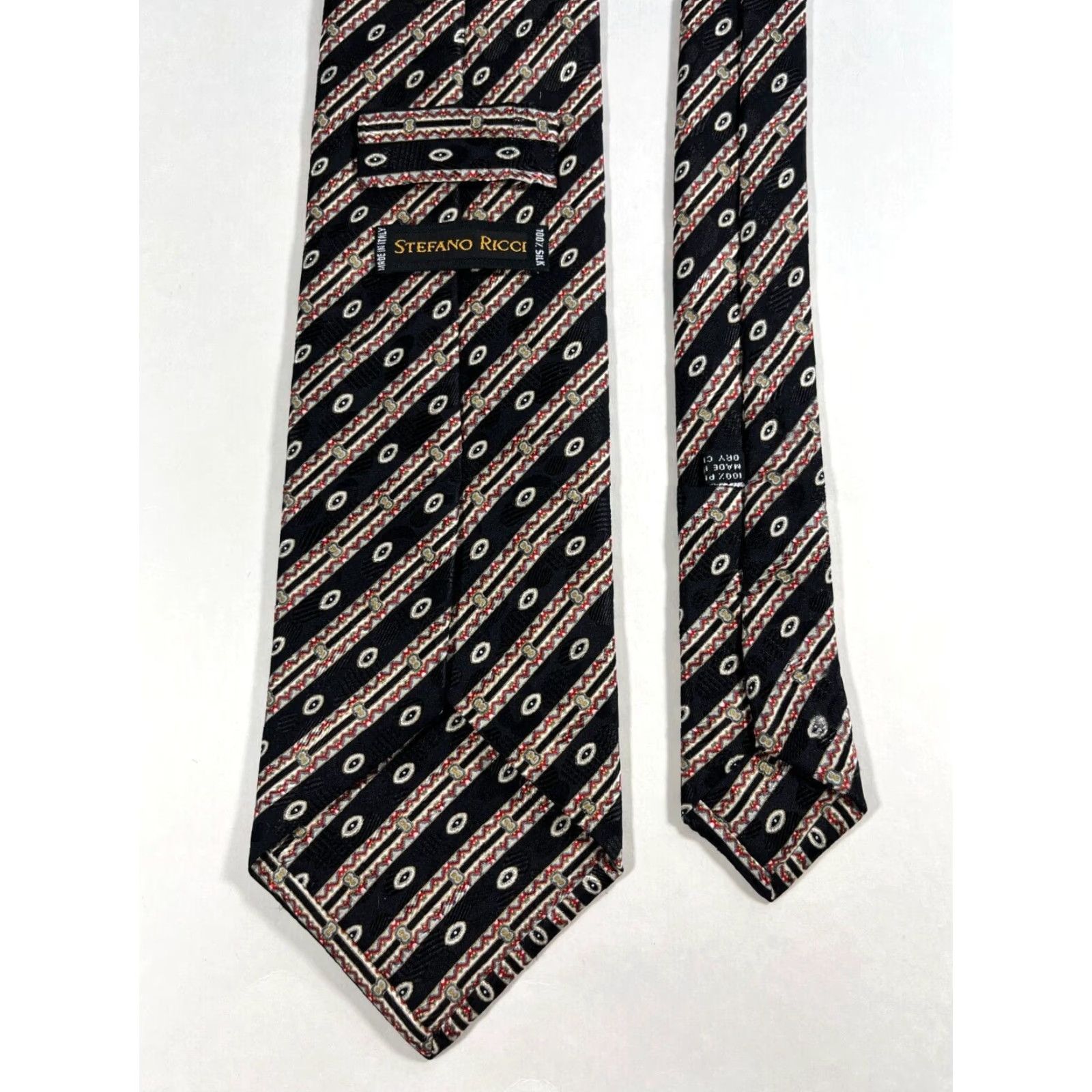 Stefano Ricci Stefano Ricci Men’s Silk Tie Striped Geometric Made in Italy Size ONE SIZE - 6 Thumbnail