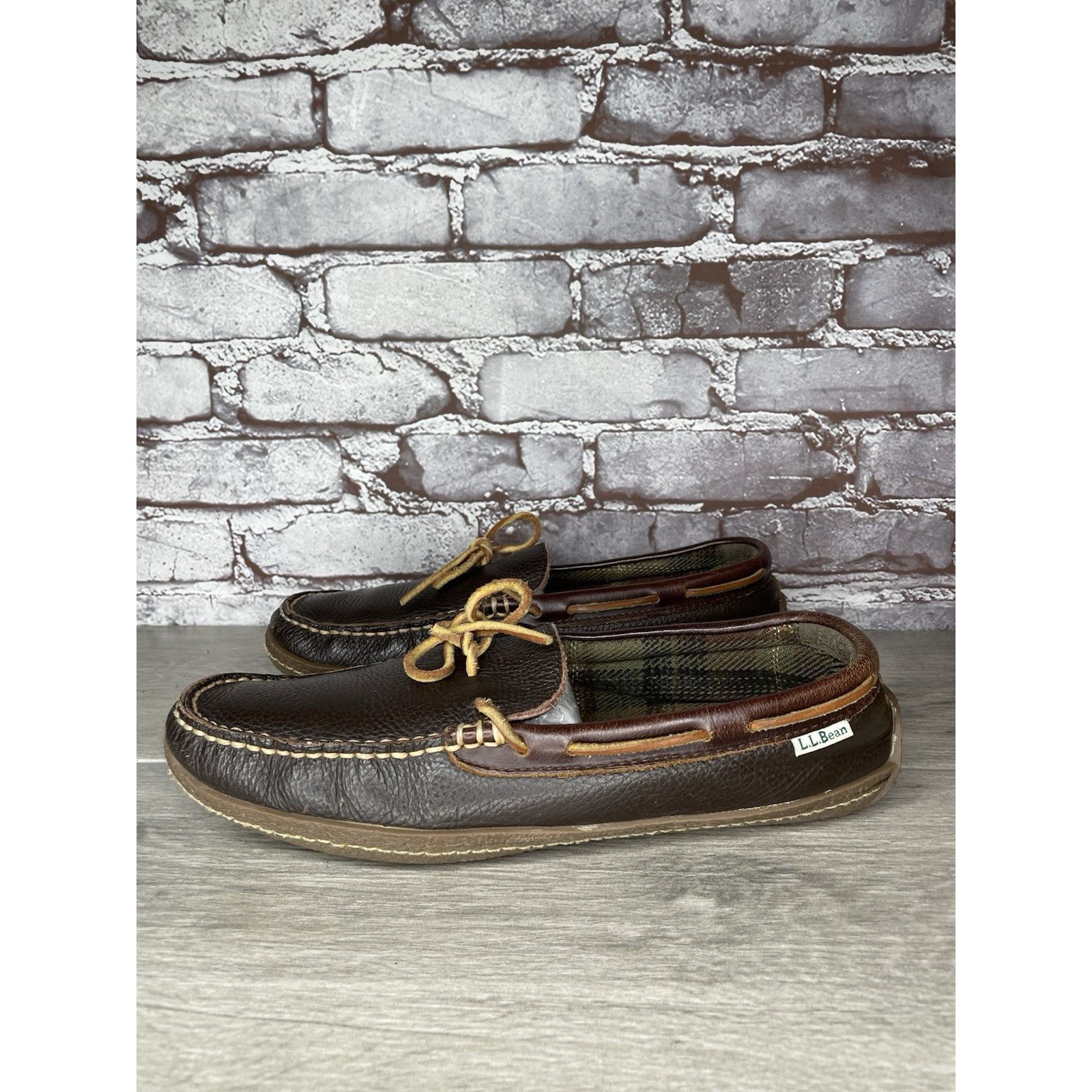 L.L. Bean L.L. Bean Pebble Brown Leather Moccasin Slip On Loafers Shoe Size US 10 / EU 43 - 1 Thumbnail