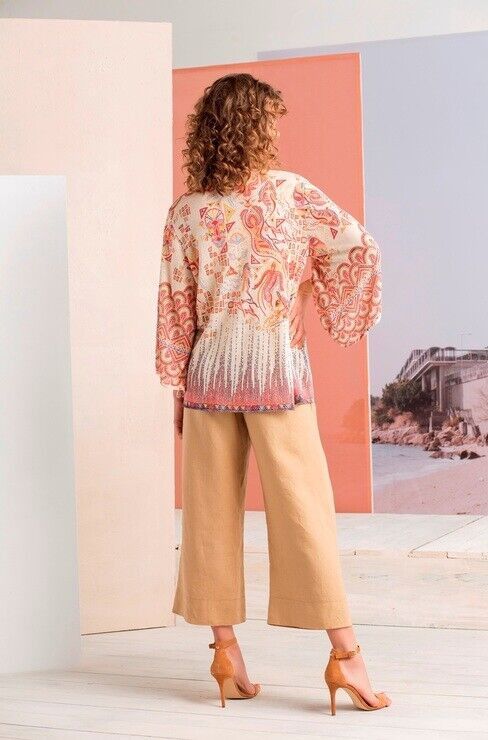 Designer Ivko Canvas Jumper Tunic Linen Shirt Curry Saffron Orange Size M / US 6-8 / IT 42-44 - 4 Thumbnail
