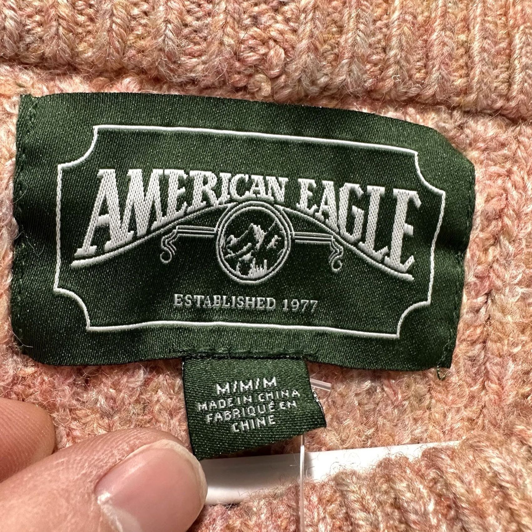 American Eagle Outfitters American Eagle Sweater Women Medium Pink Rose Cropped Relaxed Wool Blend Size M / US 6-8 / IT 42-44 - 3 Thumbnail