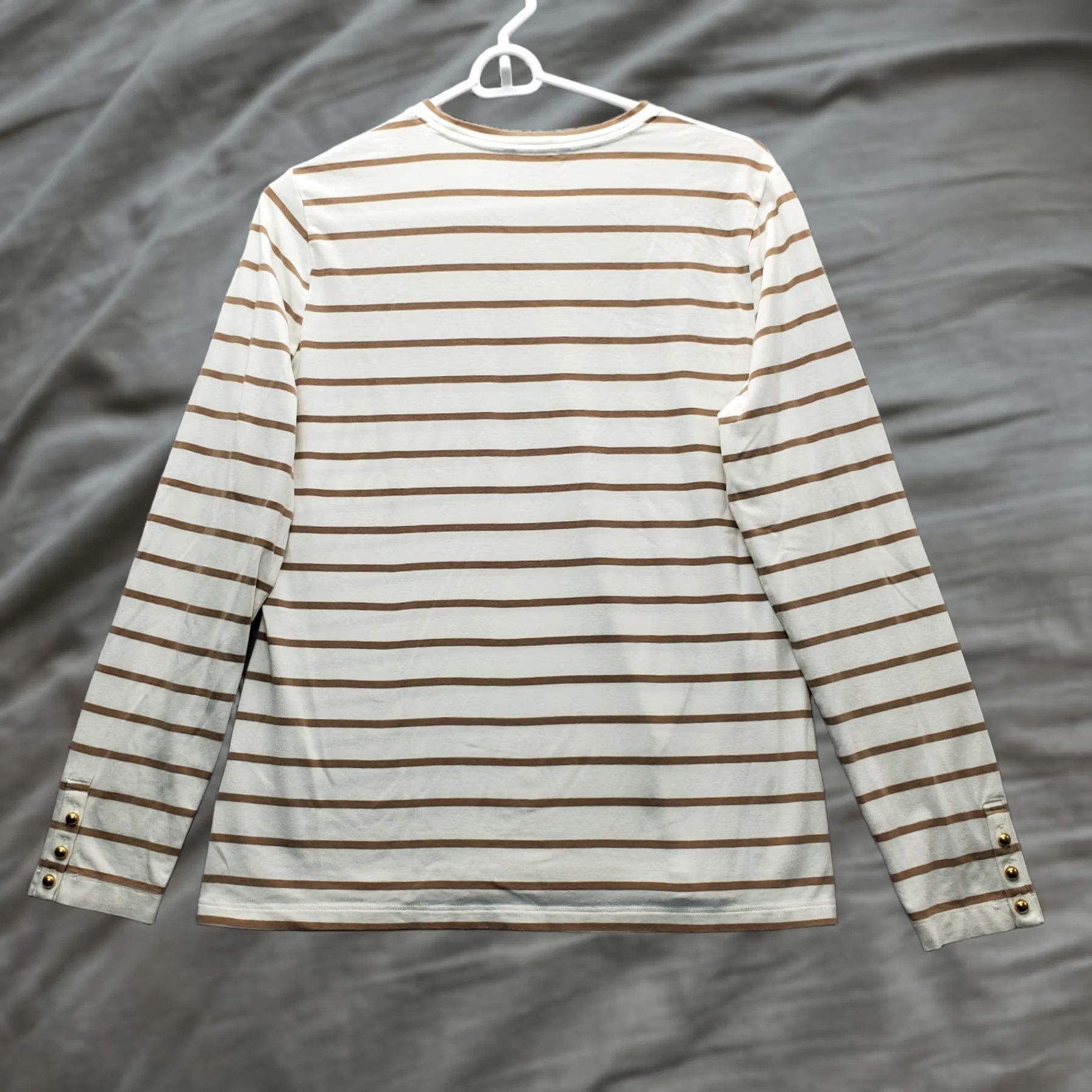 Brooks Brothers Brooks Brothers T Shirt Womens Multicolor Striped Stretch Long Sleeve Crewneck Size M Size M / US 6-8 / IT 42-44 - 1 Thumbnail