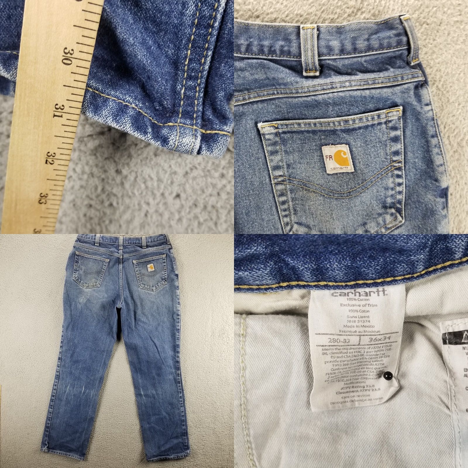 Carhartt Carhartt Jeans FR 280-83 Fire Resistant Medium Wash Denim Mens 32x31 Trashed Size US 32 / EU 48 - 8 Thumbnail