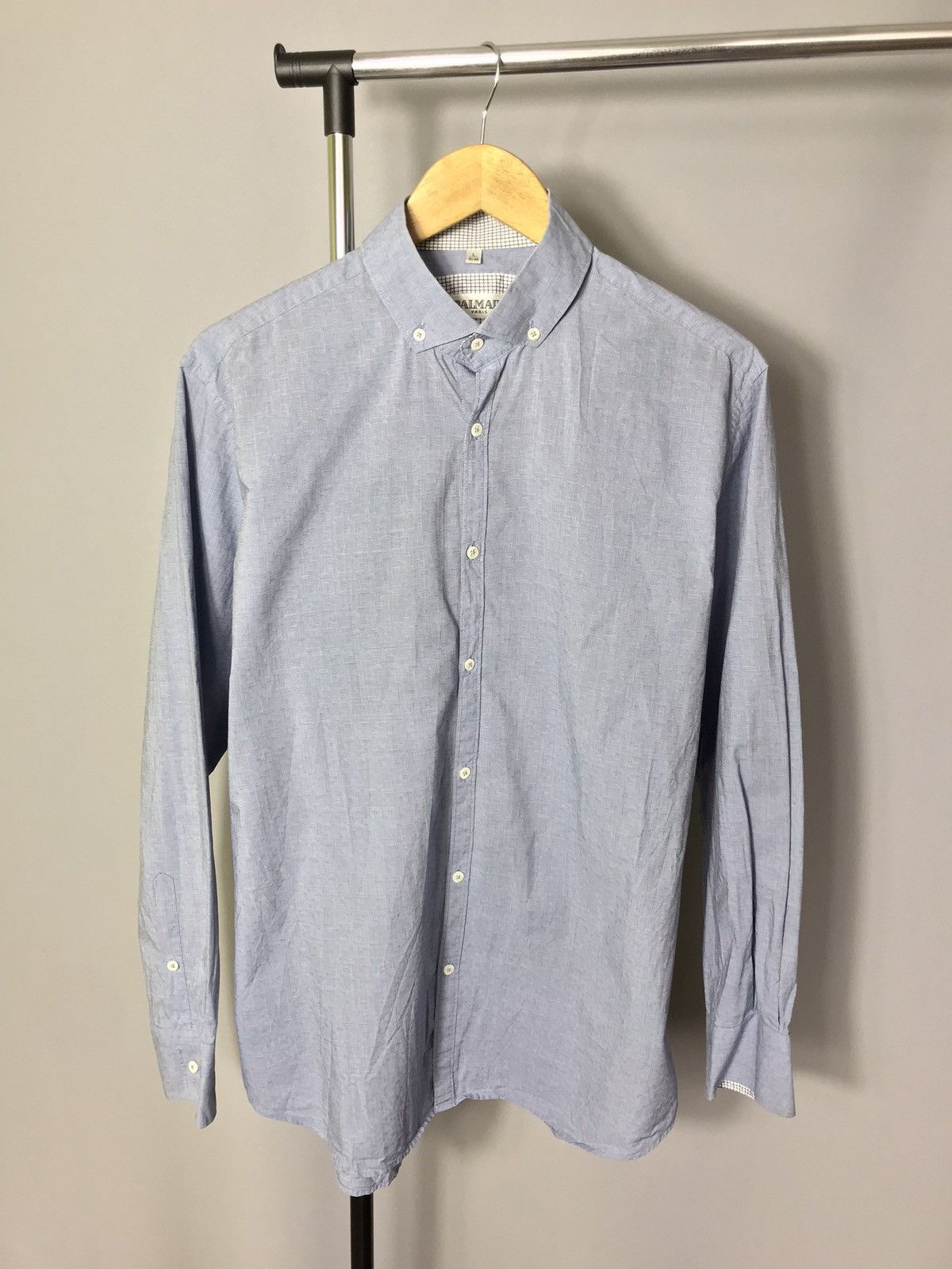 Balmain Balmain Paris mens shirt button down dress long sleeve blue Size US L / EU 52-54 / 3 - 1 Thumbnail