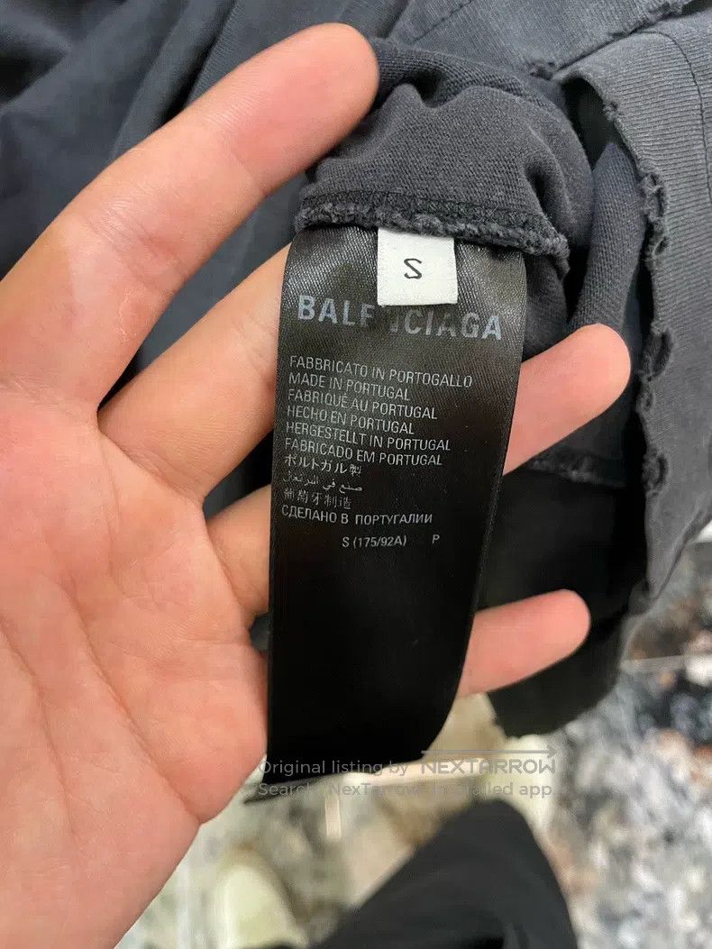 Balenciaga Balenciaga Washed Black Distressed Letter Short Sleeve T-S Size US S / EU 44-46 / 1 - 5 Thumbnail