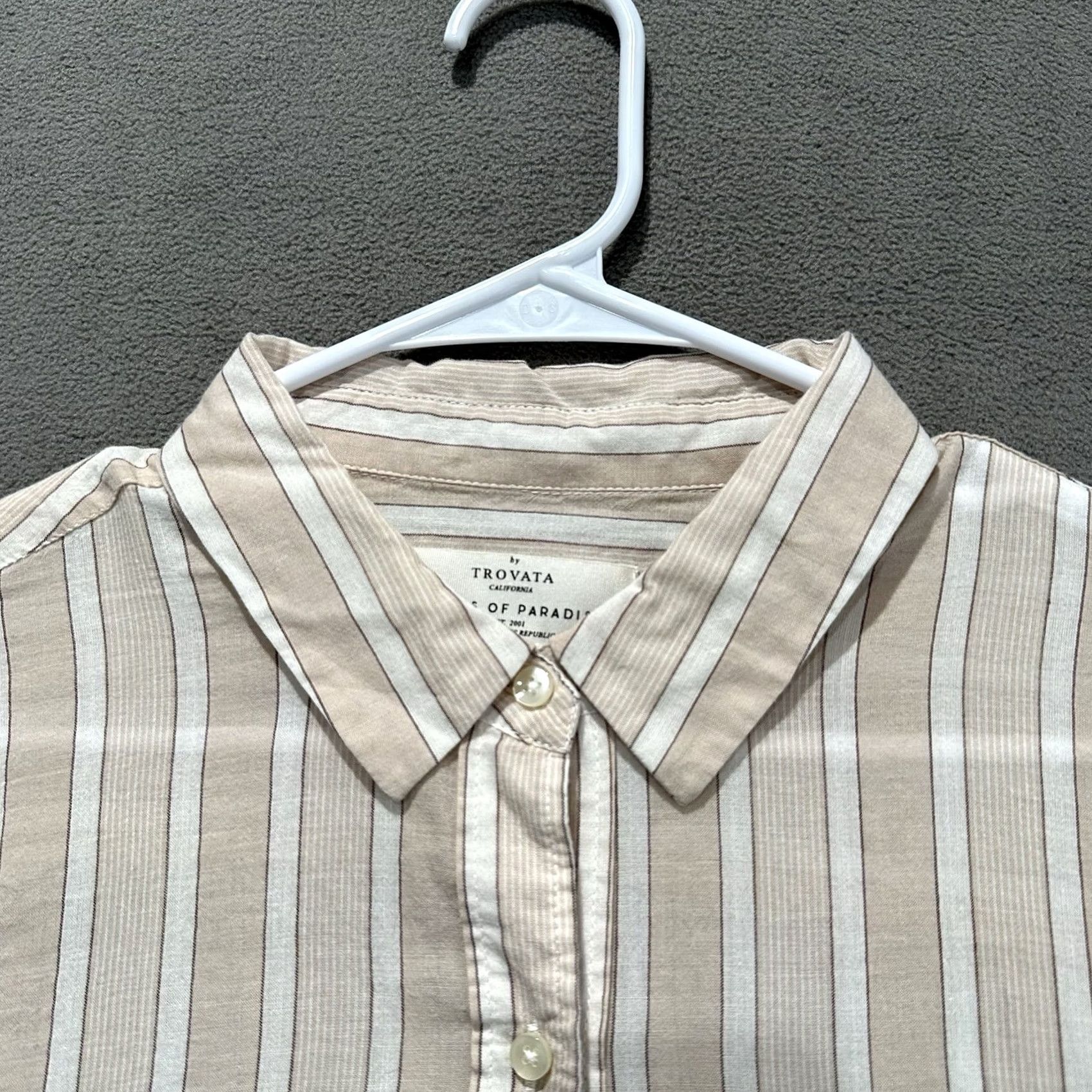 Paradise Trovata Shirt Women L Pink Stripe Oversized Button Up Size L / US 10 / IT 46 - 3 Thumbnail
