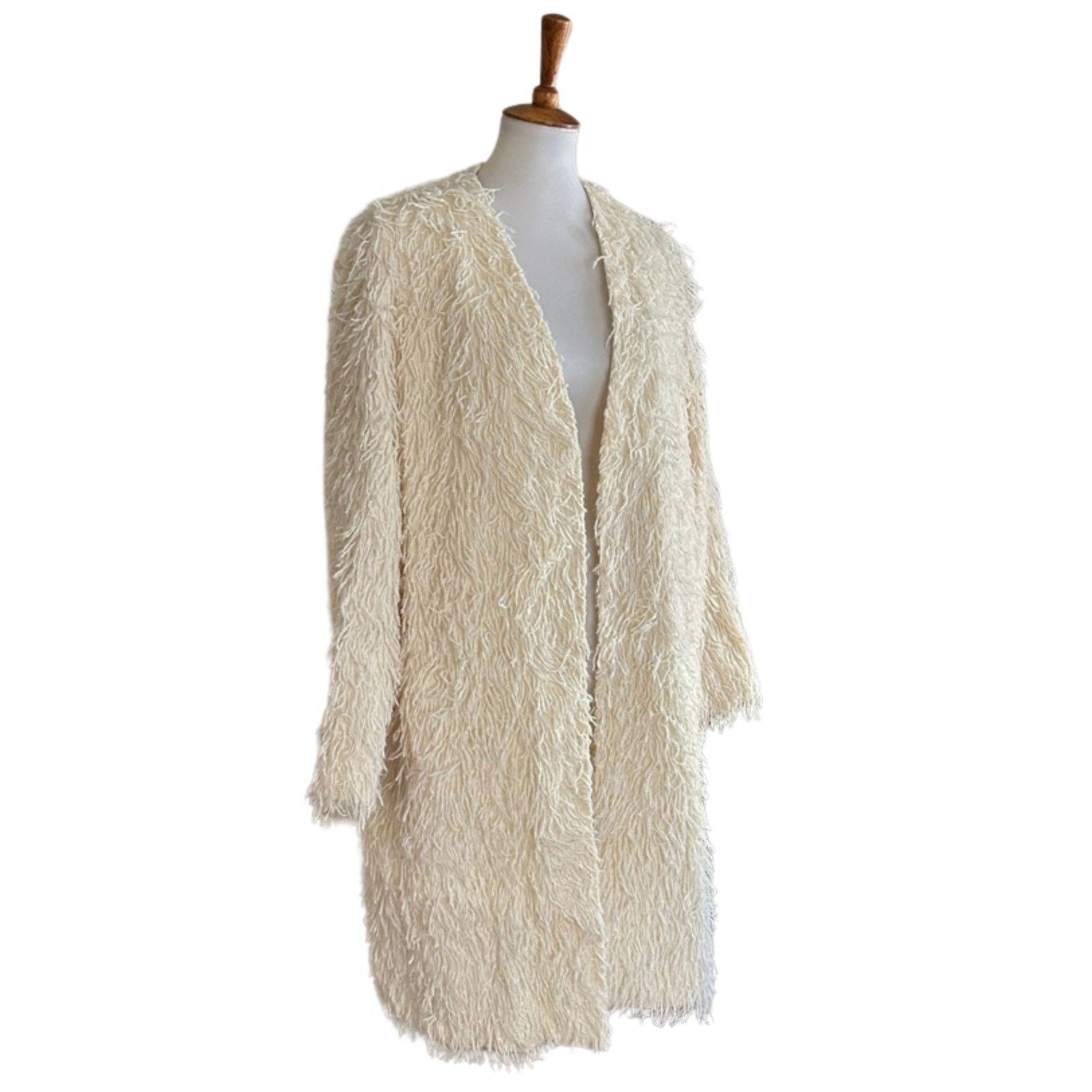 Helmut Lang Helmut Lang Wool-Blend Fringe Coat, Size XS Size XS / US 0-2 / IT 36-38 - 3 Thumbnail