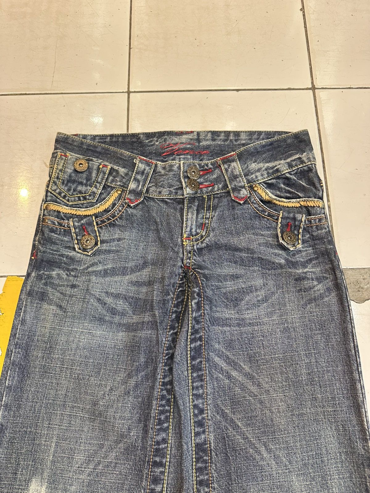 GOA Crazy 2000s Distressed Vence Flare Jeans Goa Lgb Y2K Style Size US 30 / EU 46 - 4 Thumbnail