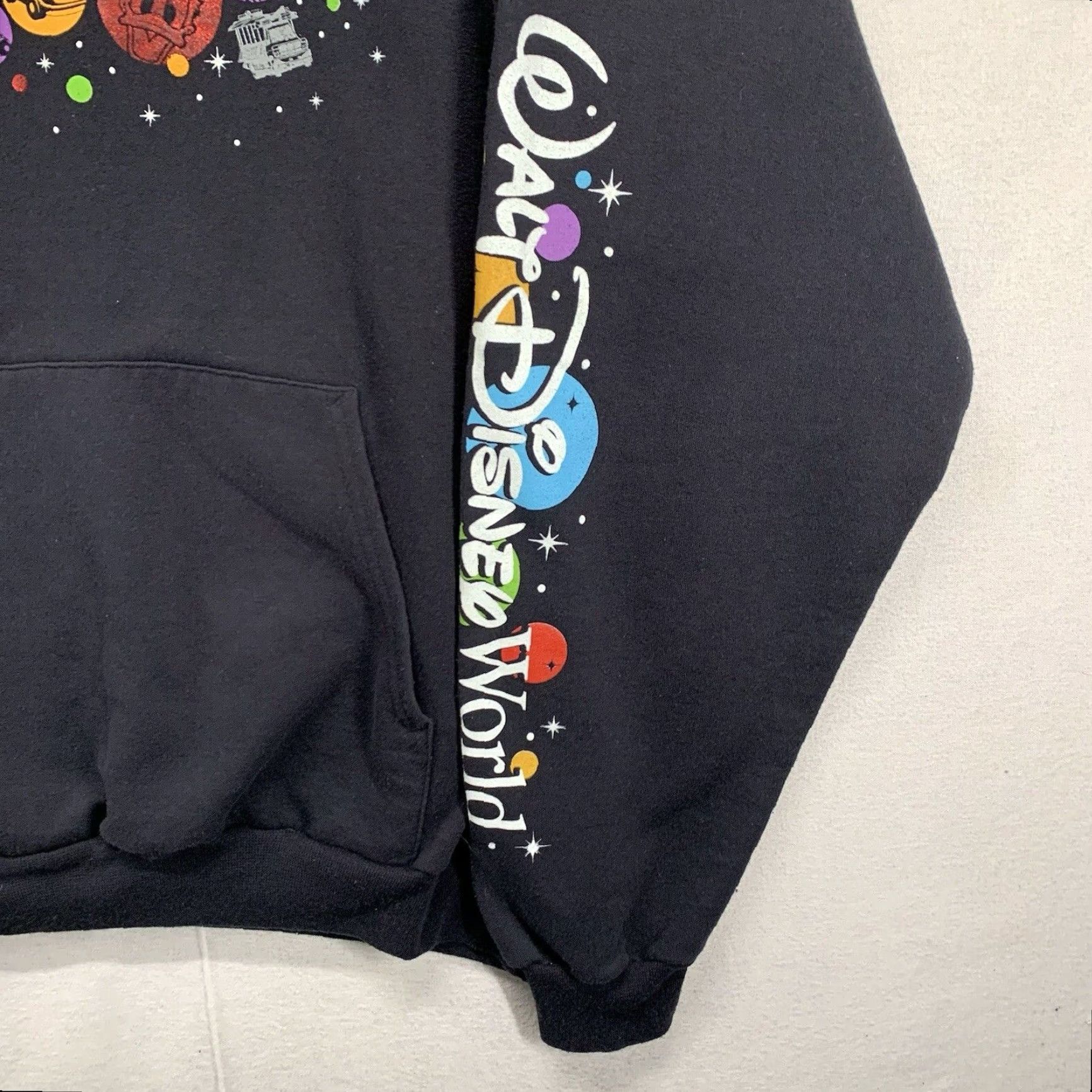 Disney VINTAGE Disney Hoodie Adult XL Black Cotton Fleece Mickey Minnie Stitch Graphic 2011 Disneyland Unisex Pullover Size US XL / EU 56 / 4 - 7 Thumbnail
