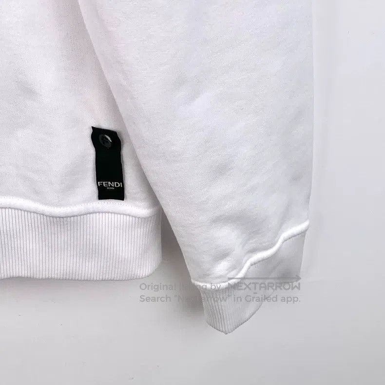 Fendi Fendi White Logo Letter Raised Cotton Crew Neck Long-Sleev Size US XL / EU 56 / 4 - 5 Thumbnail