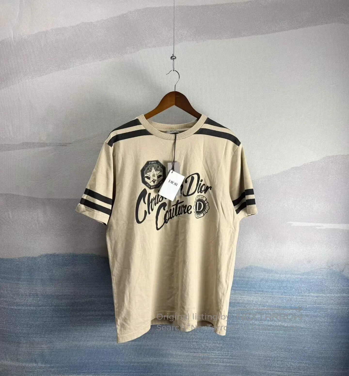 Dior Dior Khaki Velvet Lettering Back Short Sleeve| Size US L / EU 52-54 / 3 - 1 Thumbnail