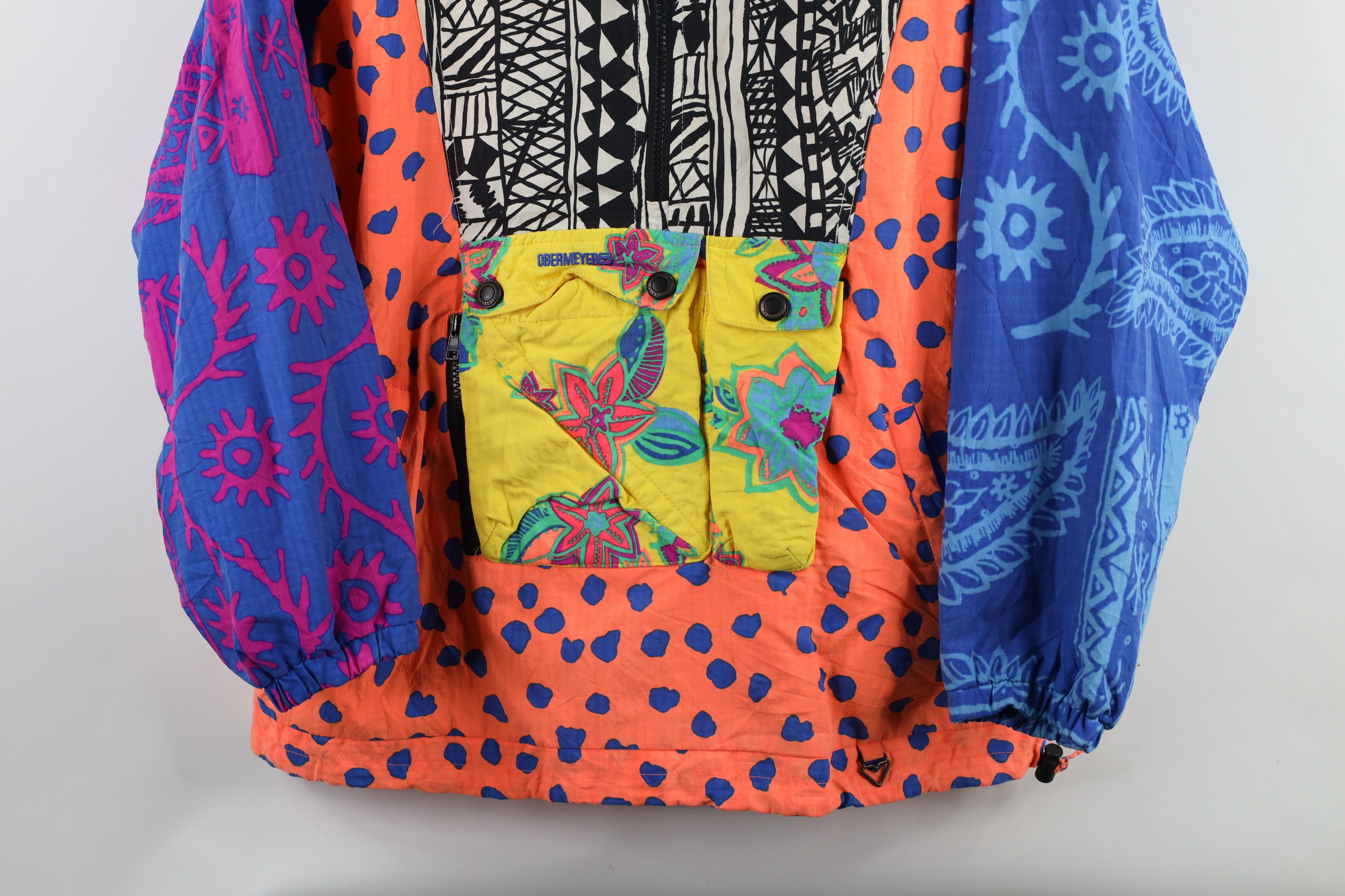 Vintage Vintage 90s Streetwear Flower Packable Hooded Anorak Jacket Size S / US 4 / IT 40 - 3 Thumbnail