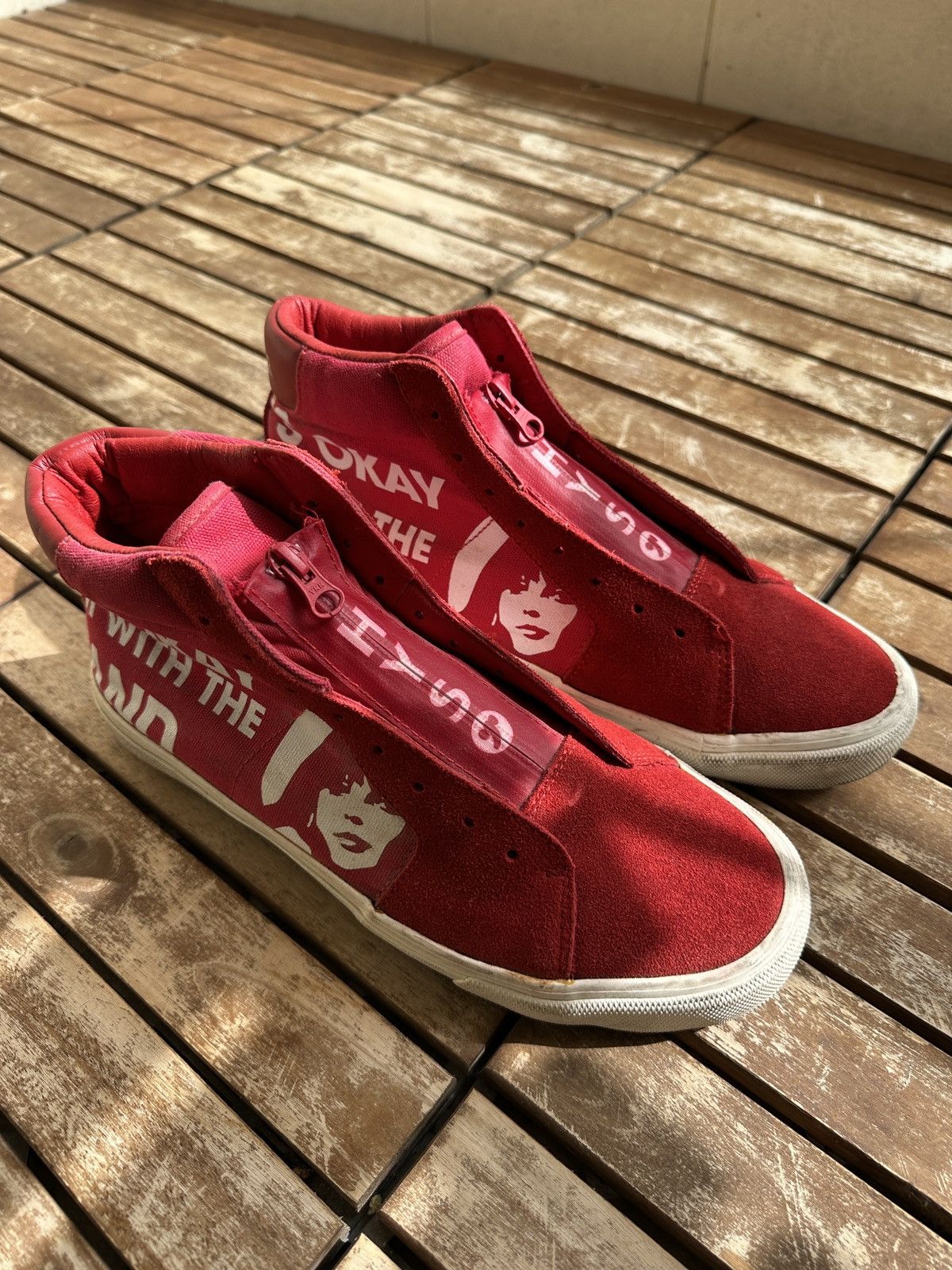 Hysteric Glamour OG Hysteric Glamour Zip High Top Sneakers Red Size US 9 / EU 42 - 1 Thumbnail