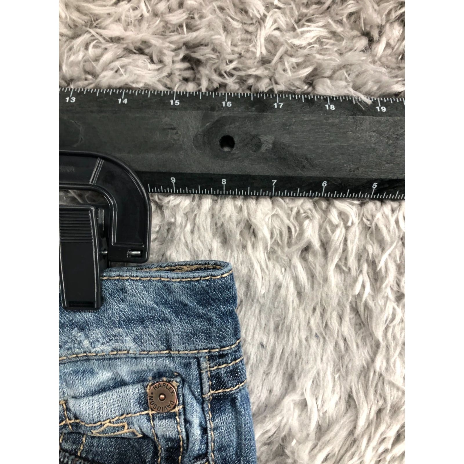 Harley Davidson Harley-Davidson Jeans Bootcut Size 8T Tall Womens Medium Blue Flaw Denim 5-Pocket Zipper Button Belt Loops Inseam 33in Regular Rise Mid Wash Blue Size 30" / US 8 / IT 44 - 2 Thumbnail