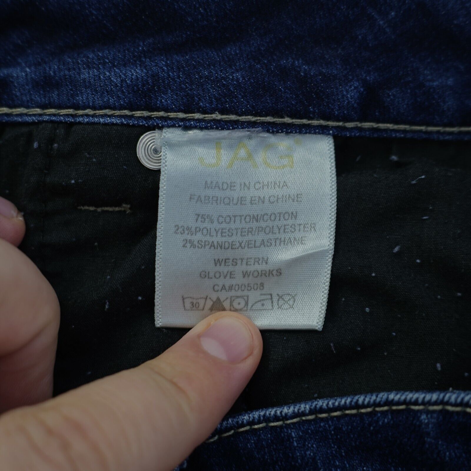 Designer Jag Jeans Classic Fit Dark Blue Denim Jeans Mid Rise 34/23 Size 34" / US 12 / IT 48 - 7 Thumbnail