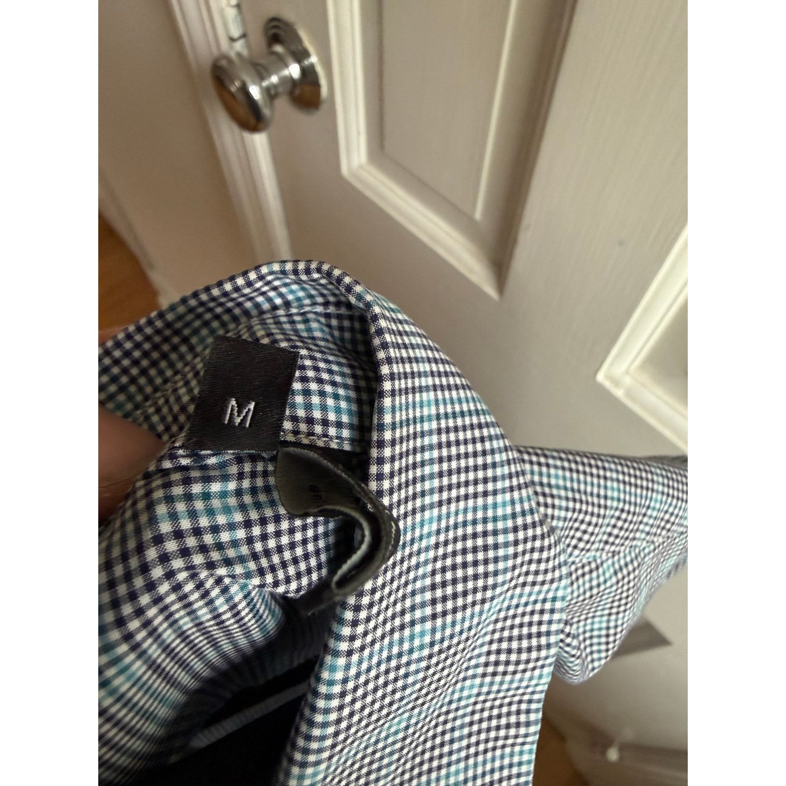 Theory Theory Men's Clean Shirt Medium Marked Gingham Blue White Size US M / EU 48-50 / 2 - 5 Thumbnail
