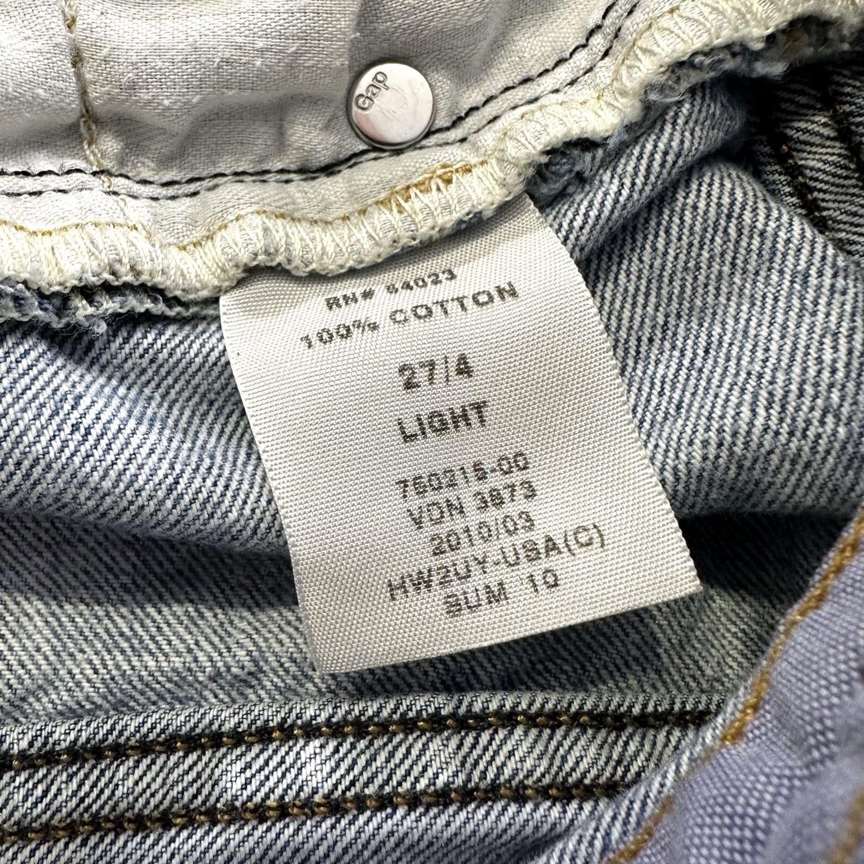 Gap Gap 1969 Skirt Womens 4 Mini Distressed Light Wash Denim Jeans Blue Pockets Shorts 90s Style Mens Womens Girls Size 27" / US 4 / IT 40 - 7 Thumbnail