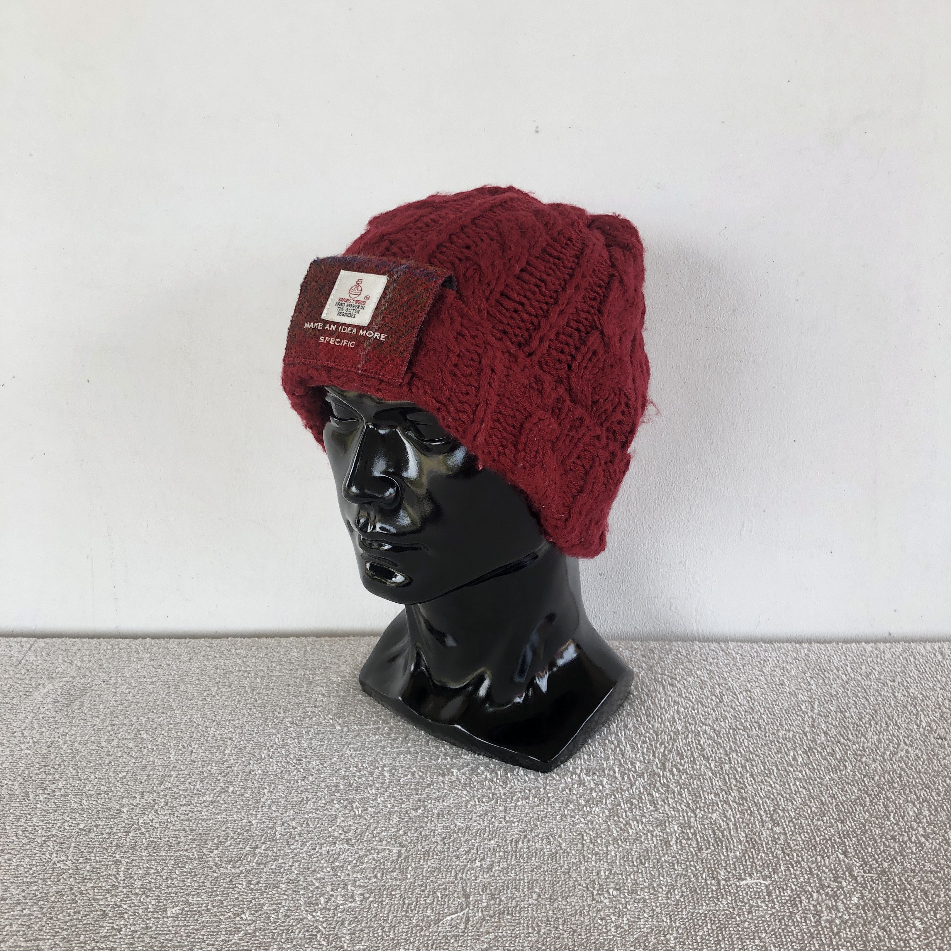 Harris Tweed Vintage 90s Harris Tweed Beanie Cable Knit Snow Caps Hats Size ONE SIZE - 1 Thumbnail
