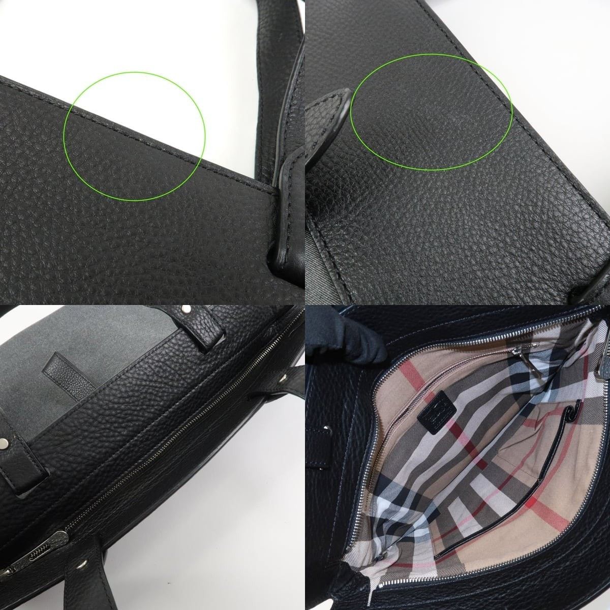 Burberry Burberry Logo Leather Canvas Tote Gray Size ONE SIZE - 7 Thumbnail