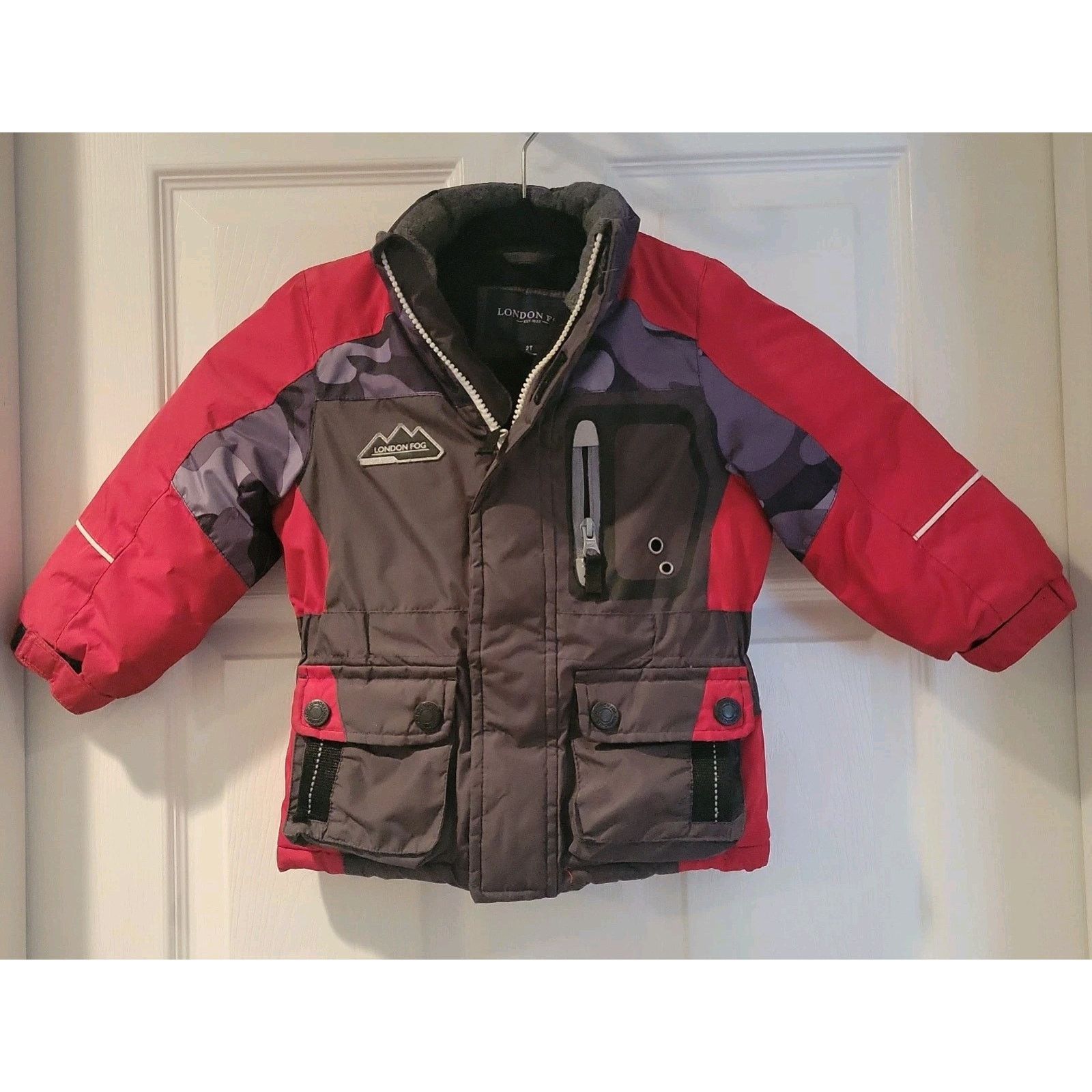 London Fog London Fog Perfect Fleece Lined Zipper Jacket 2T Grey Camo Size XXS / US 00 / IT 34 - 1 Thumbnail