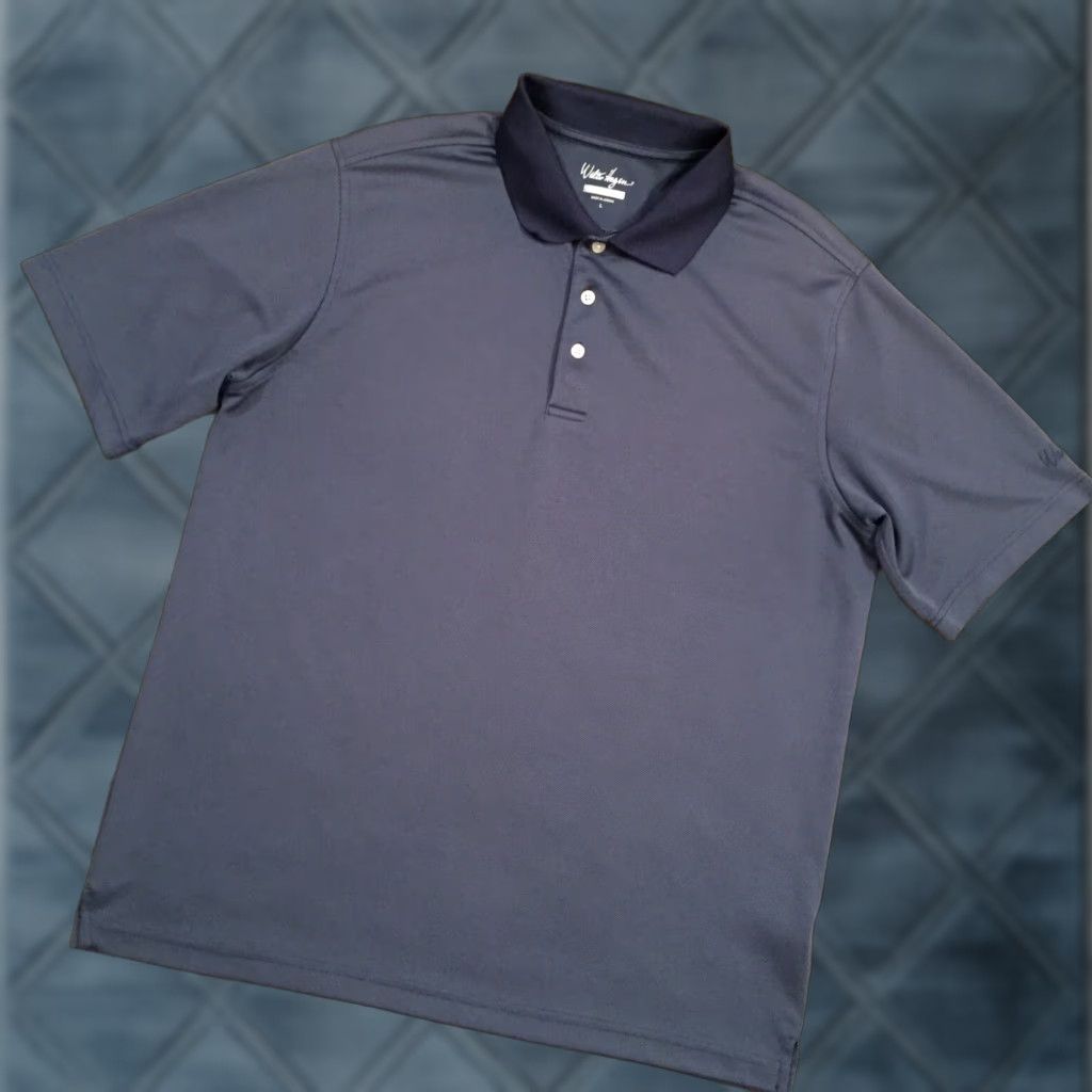 Vintage Walter Hagen Polo Shirt Mens L Blue Short Sleeve Hydro Dri Polyester Collared Solid Polo Shirt Mens Size US L / EU 52-54 / 3 - 1 Thumbnail