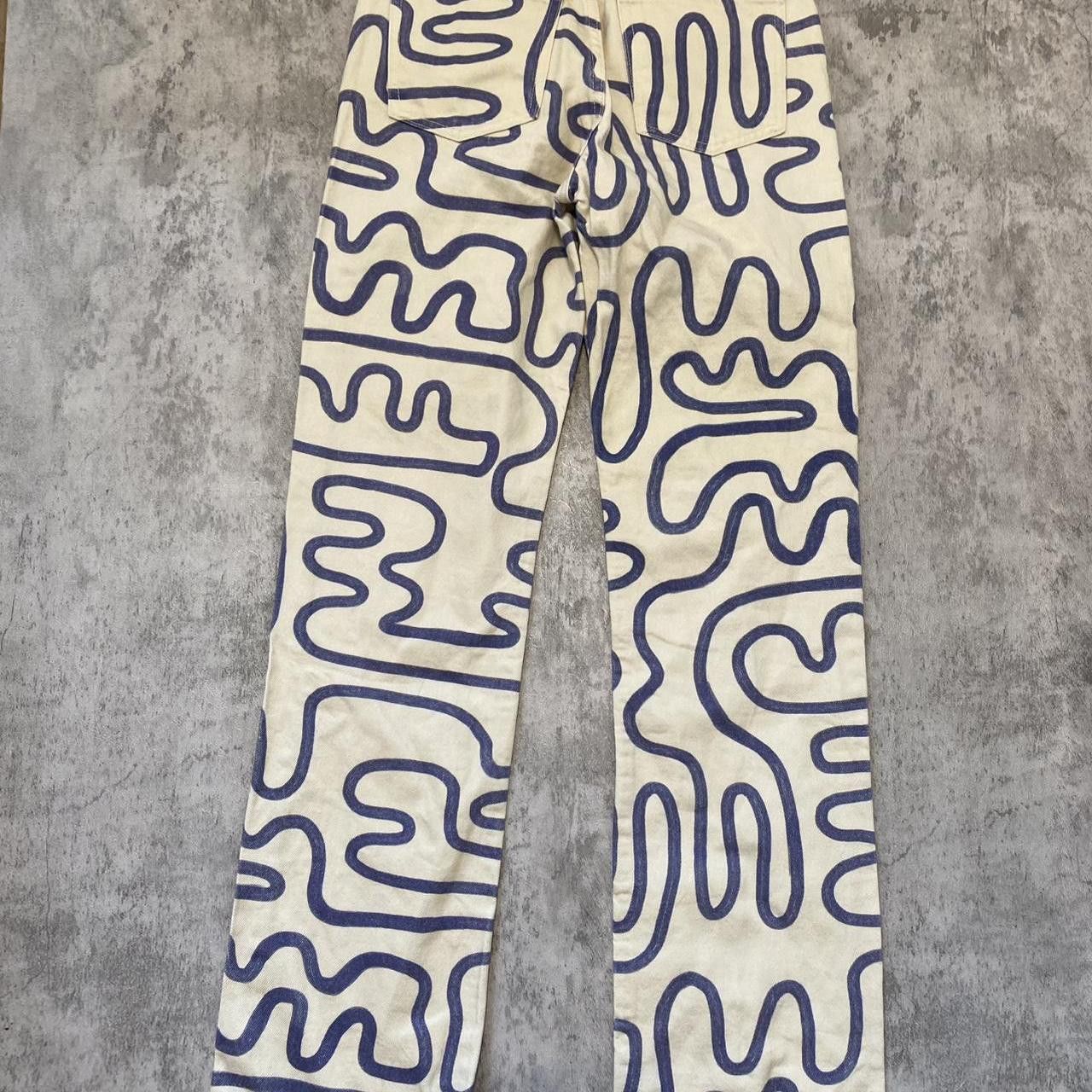 Zara Cream and blue Rap hip hop Baggy Jeans Vintage y2k 2000s 90s Size 34" / US 12 / IT 48 - 2 Thumbnail