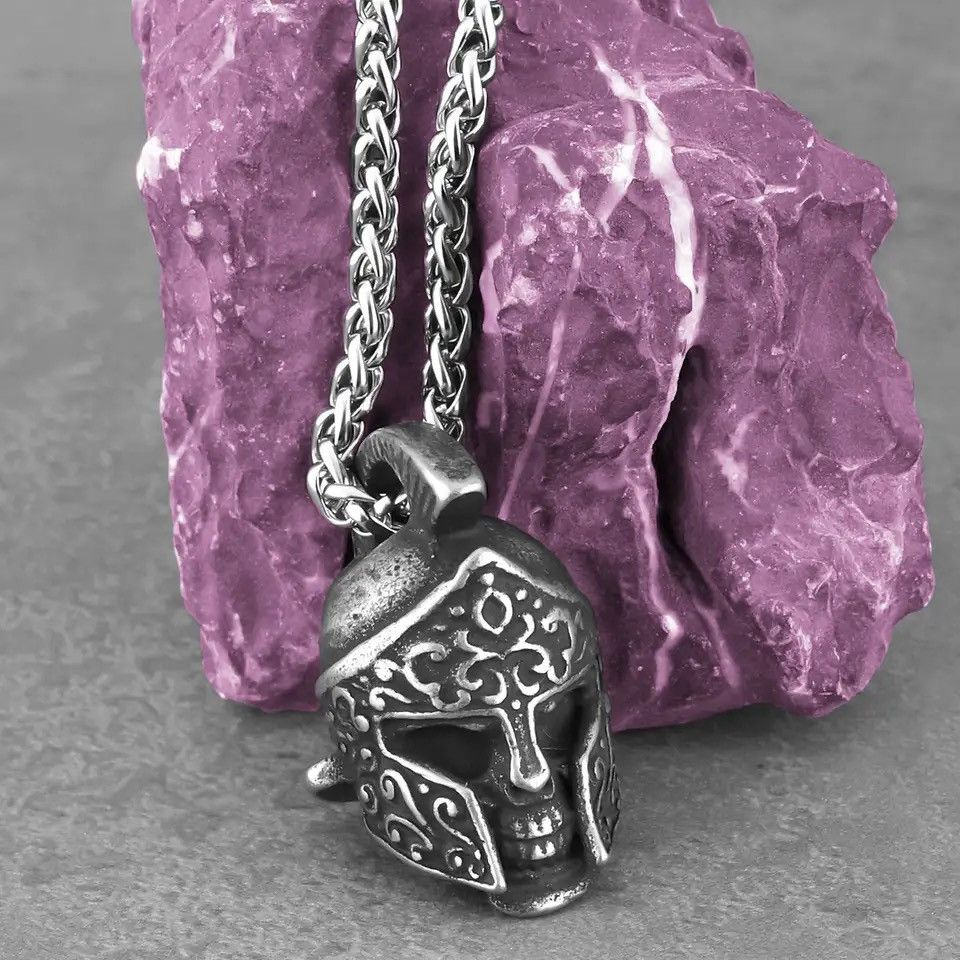 Jewelry Spartan Warrior Helmets Pendant Necklace Size ONE SIZE - 1 Thumbnail