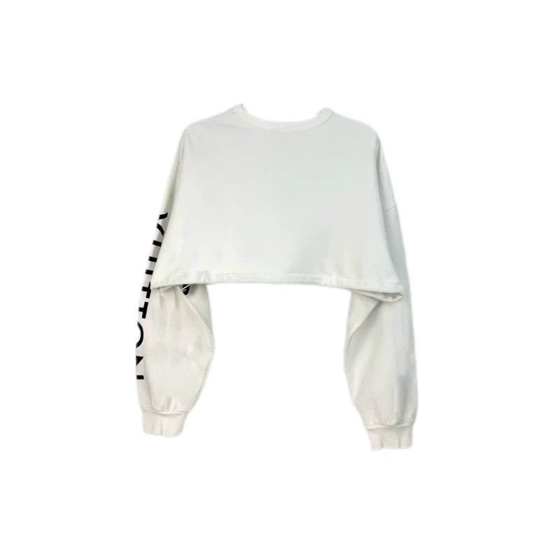 Louis Vuitton Louis Vuitton White classic logo cropped sweatshirt 2505-Ne Size M / US 6-8 / IT 42-44 - 2 Thumbnail