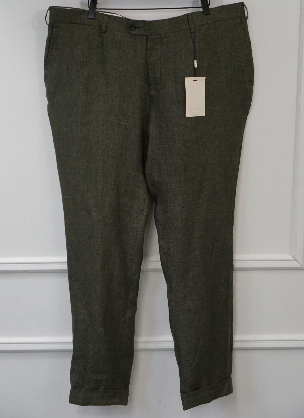 Suitsupply Men Suitsupply Brescia Trousers 100% Linen Green 30 UK/US50S Size 50S - 1 Thumbnail
