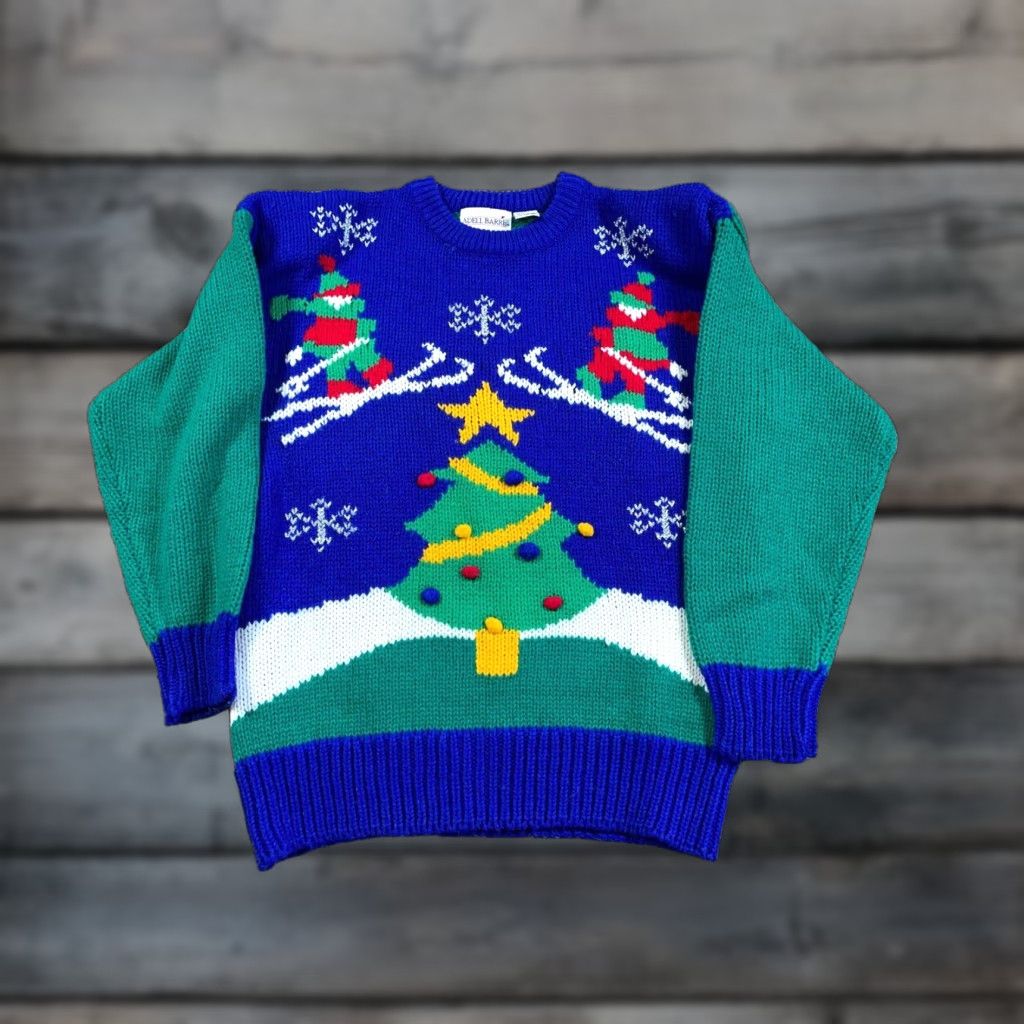 Vintage VINTAGE Adell Barre Christmas Skiing Elves Sweater Women's Large Ugly Holiday Knit Size L / US 10 / IT 46 - 1 Thumbnail