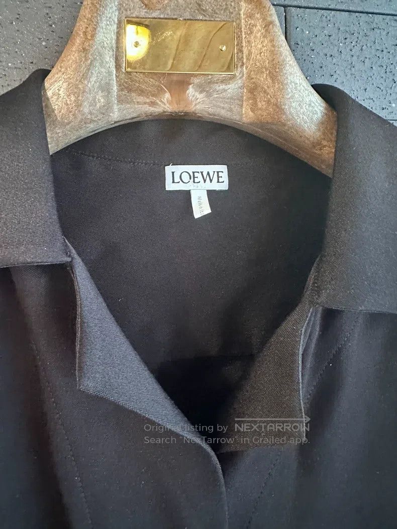 Loewe Loewe Black silk shirt with large logo Size XS / US 0-2 / IT 36-38 - 2 Thumbnail