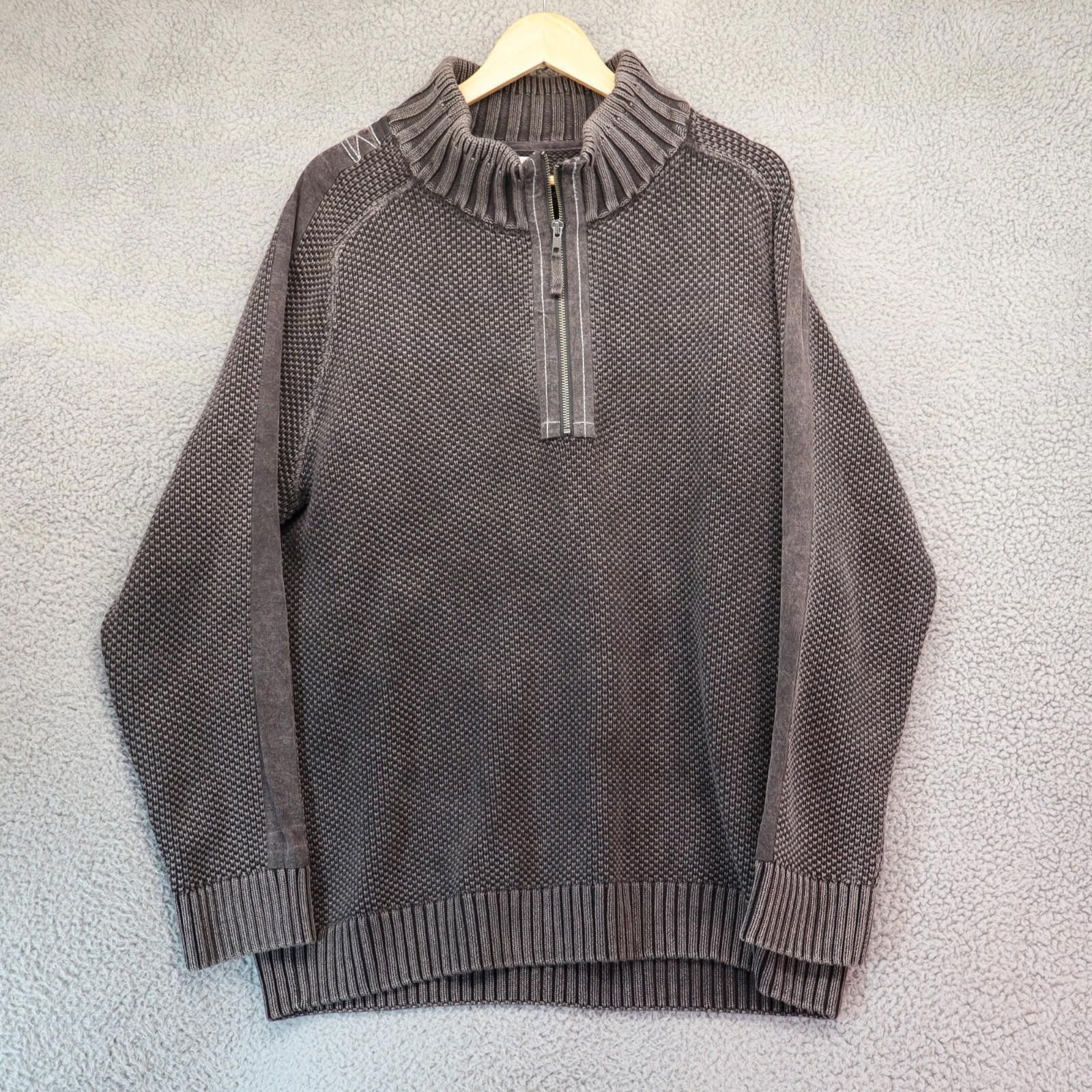 Carbon Carbon2Cobalt XL 1/4 Zip Heavy Knit Distressed Sweater Size US XL / EU 56 / 4 - 1 Thumbnail