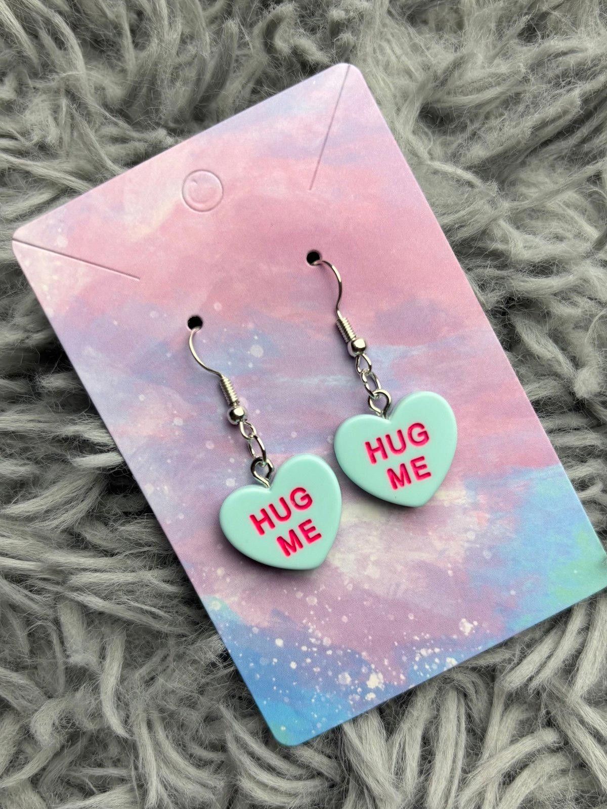Handmade Blue Heart earrings Size ONE SIZE - 1 Preview